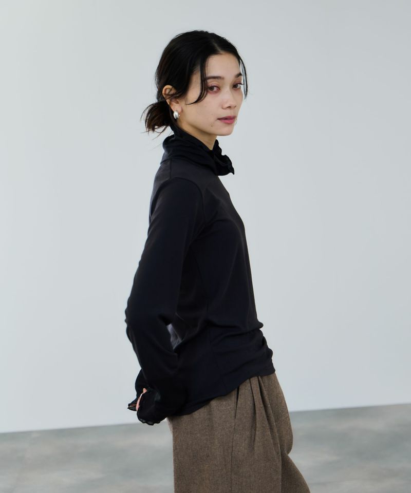 [値下げ]milli de l'air  セミシアーカフハイネックカットソー レディース メール便 対応商品商品画像-7