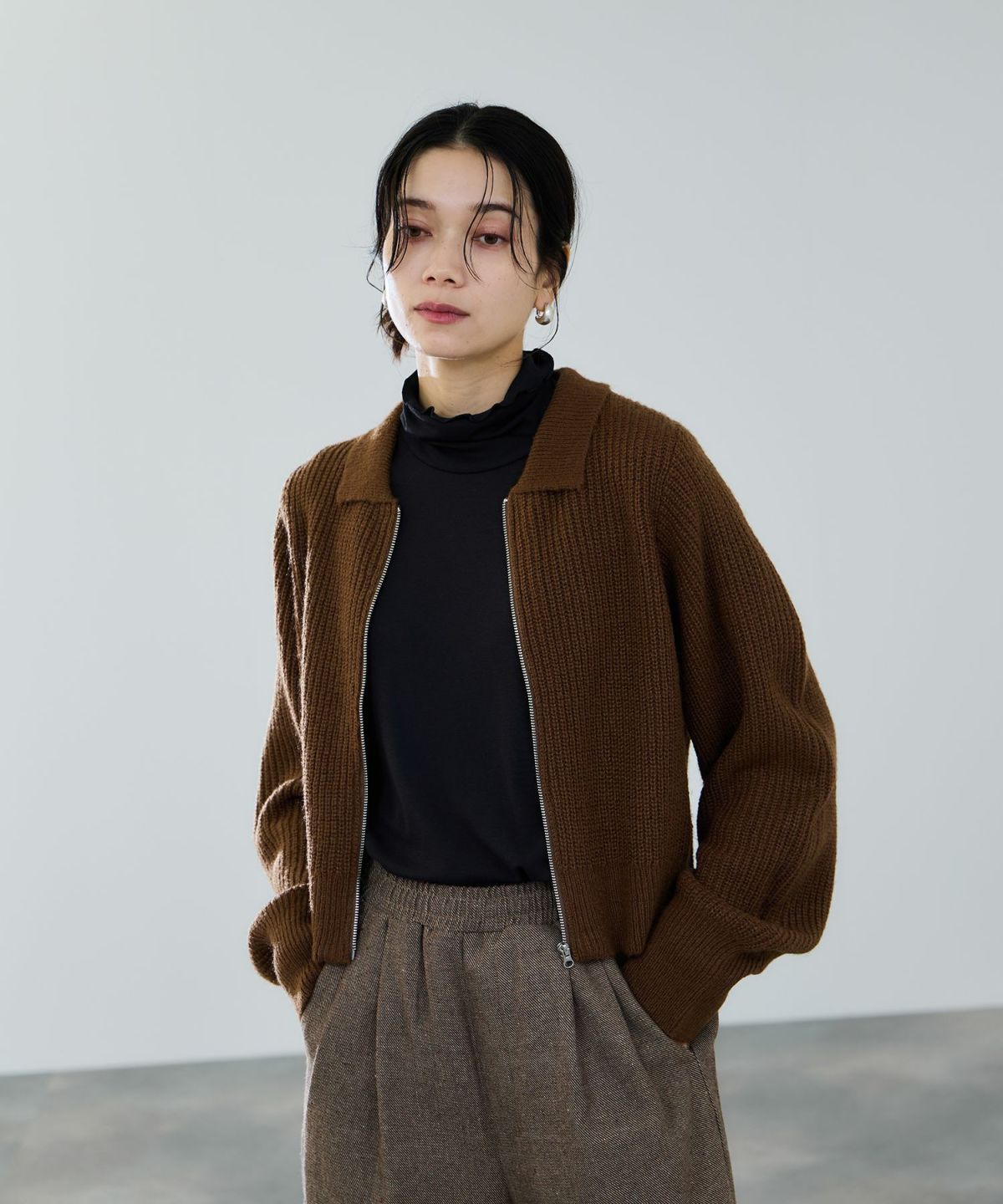 milli de l'air セミシアーカフハイネックカットソー レディース メール便 対応商品