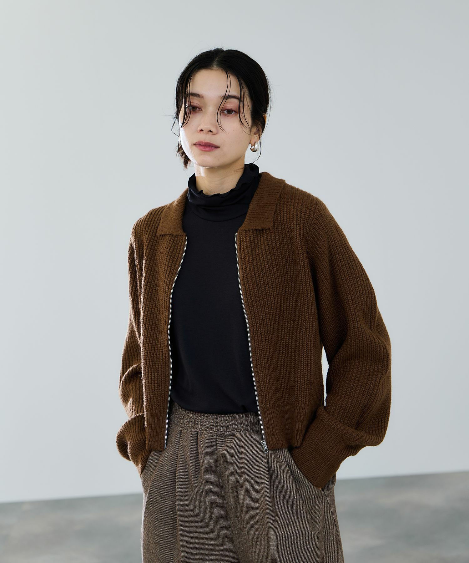 milli de l'air セミシアーカフハイネックカットソー レディース メール便 対応商品