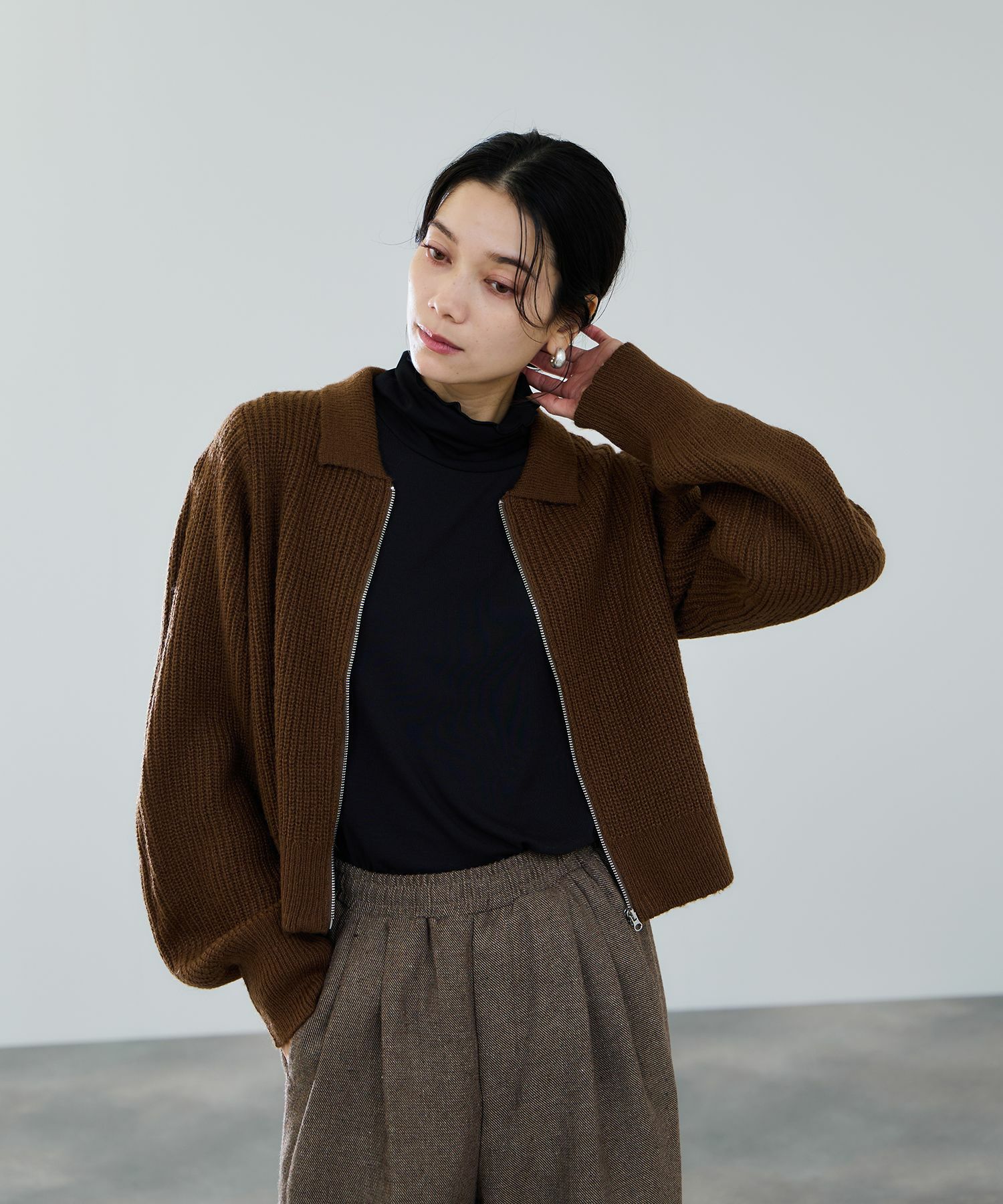 milli de l'air セミシアーカフハイネックカットソー レディース メール便 対応商品