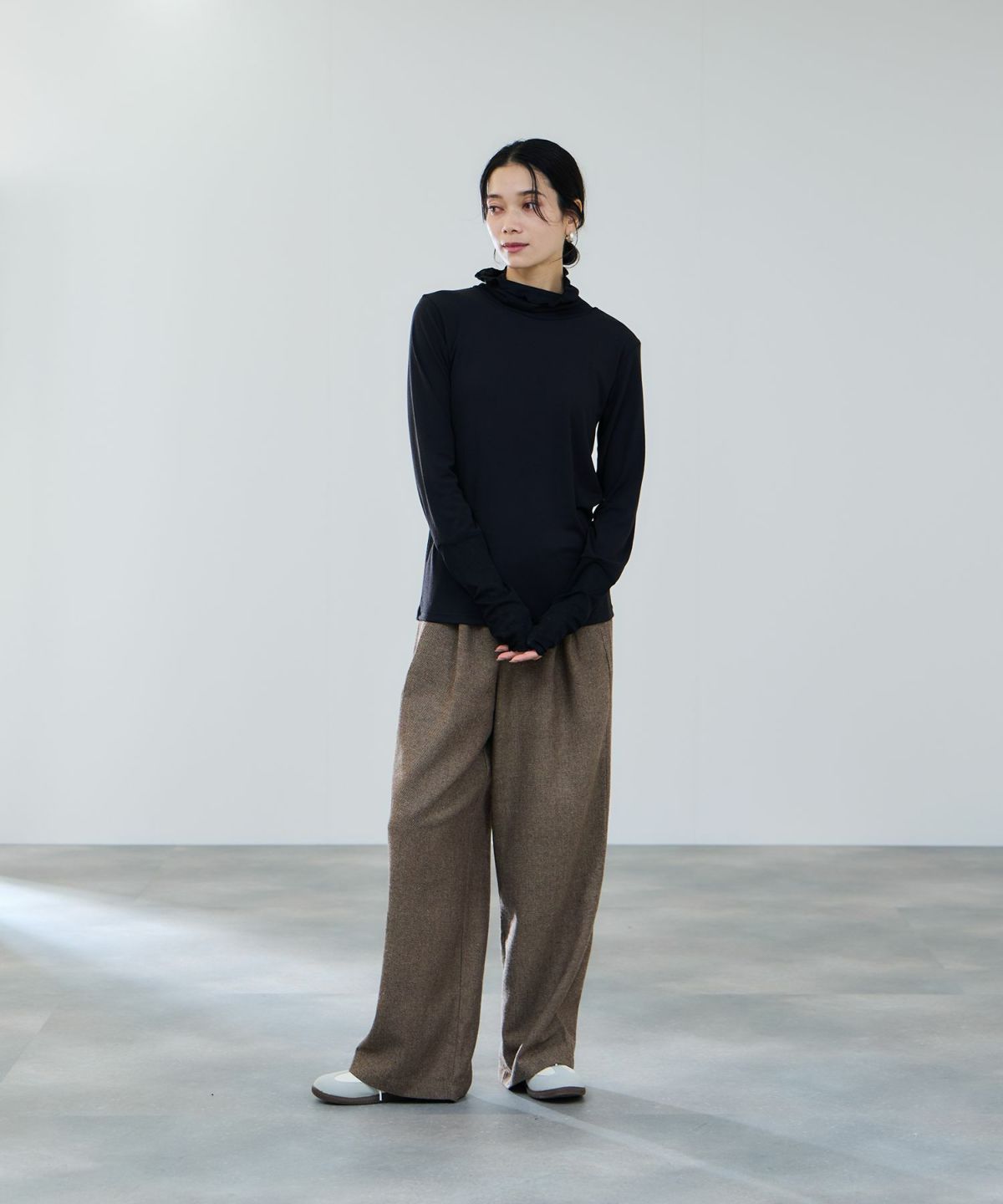 milli de l'air セミシアーカフハイネックカットソー レディース メール便 対応商品