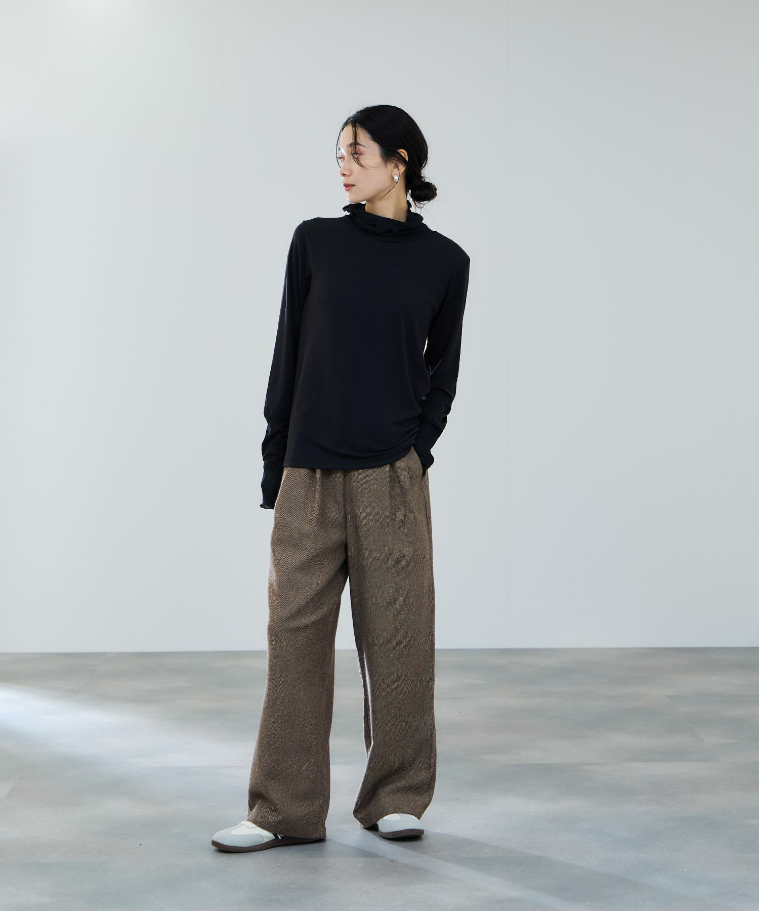 milli de l'air セミシアーカフハイネックカットソー レディース メール便 対応商品