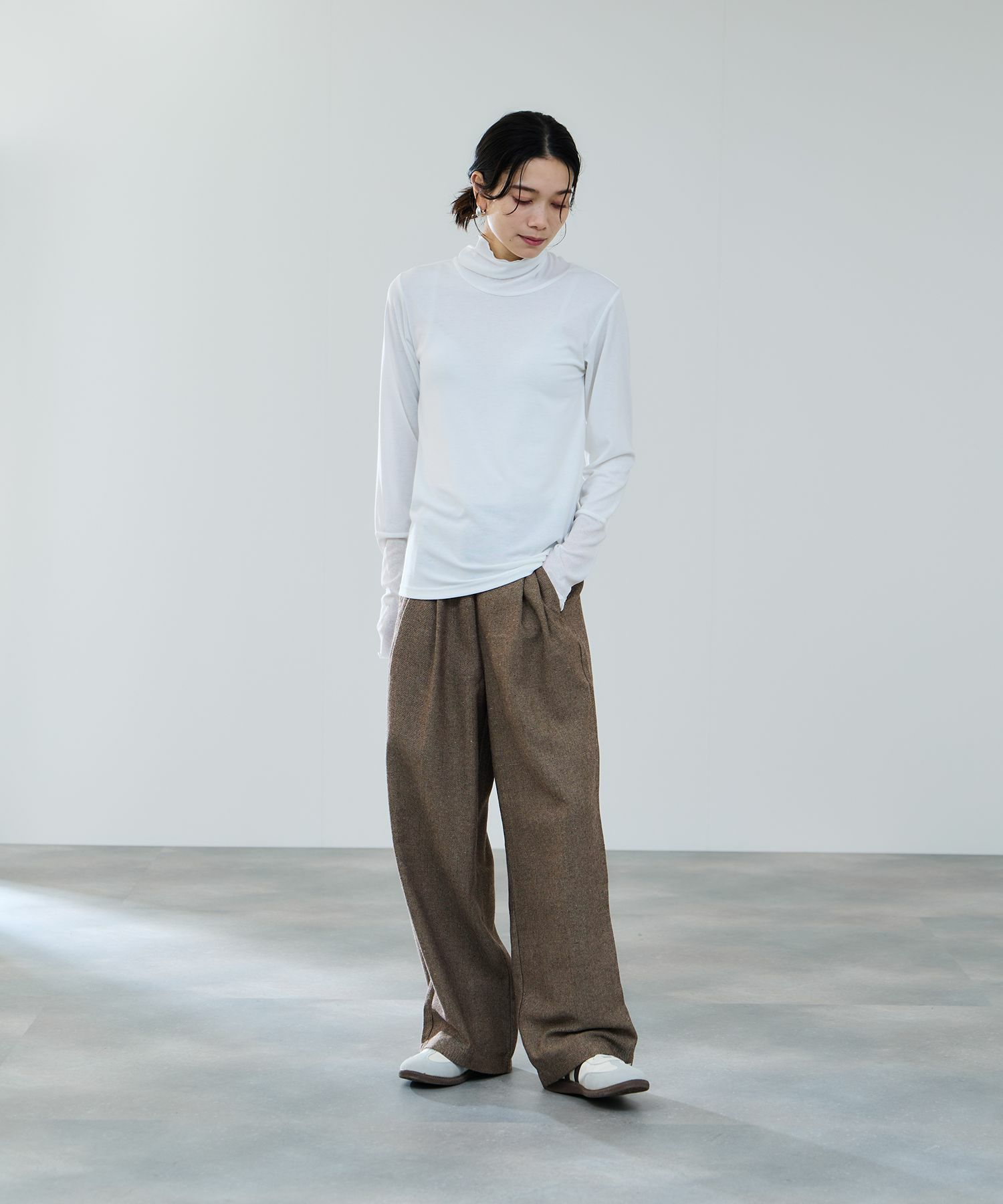 milli de l'air セミシアーカフハイネックカットソー レディース メール便 対応商品