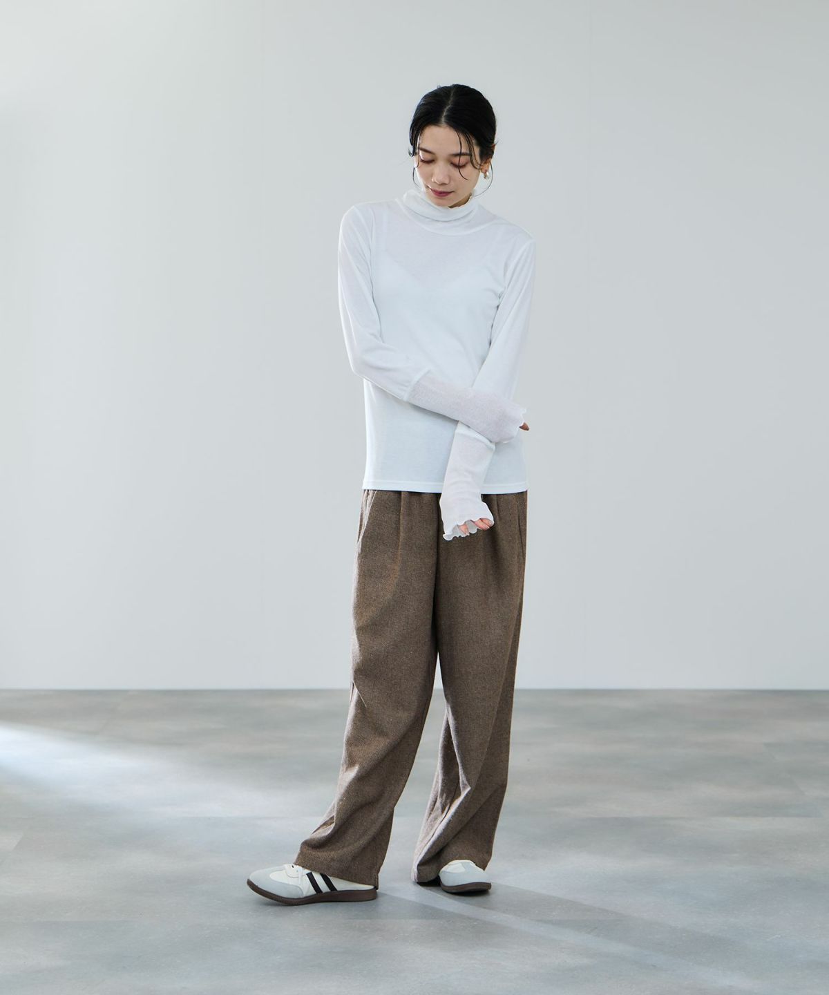 milli de l'air セミシアーカフハイネックカットソー レディース メール便 対応商品