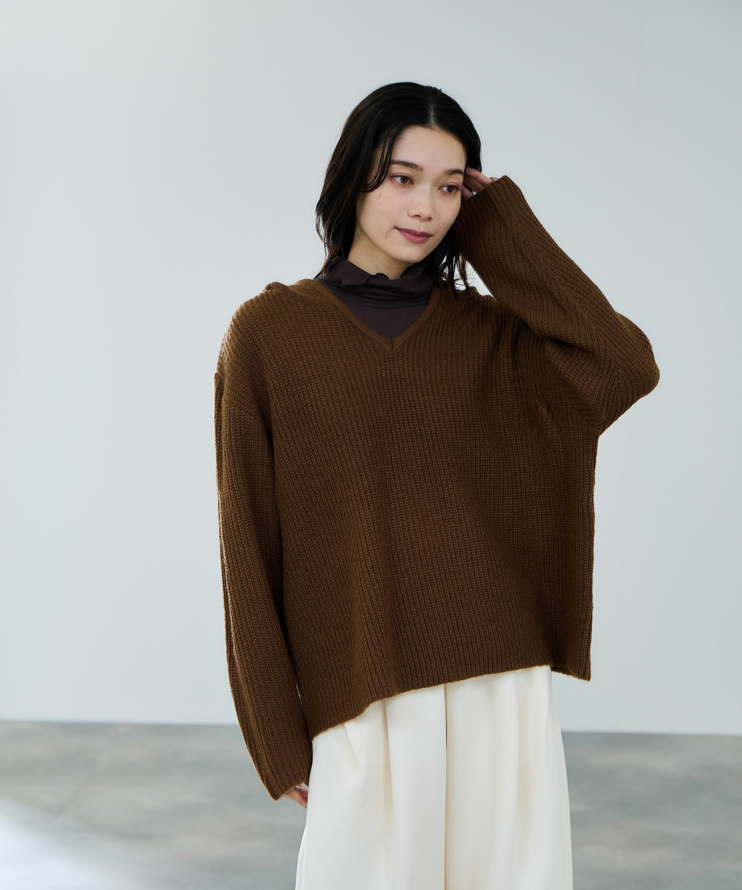 milli de l'air セミシアーカフハイネックカットソー レディース メール便 対応商品