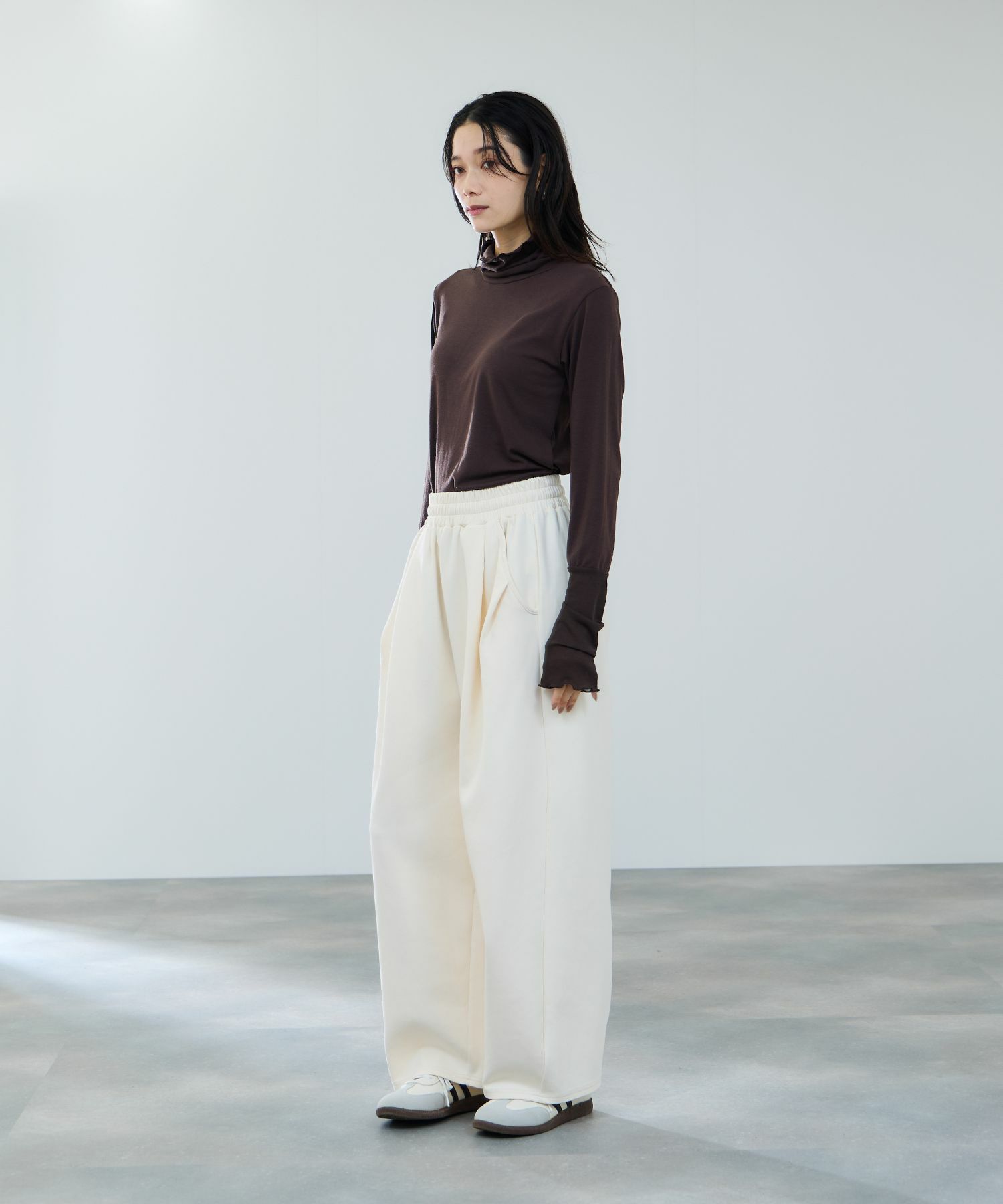 milli de l'air セミシアーカフハイネックカットソー レディース メール便 対応商品