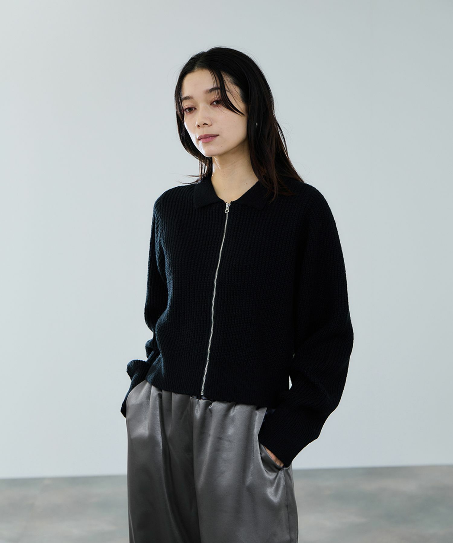 milli de l'air  モヘヤタッチジップニット レディース商品画像-1