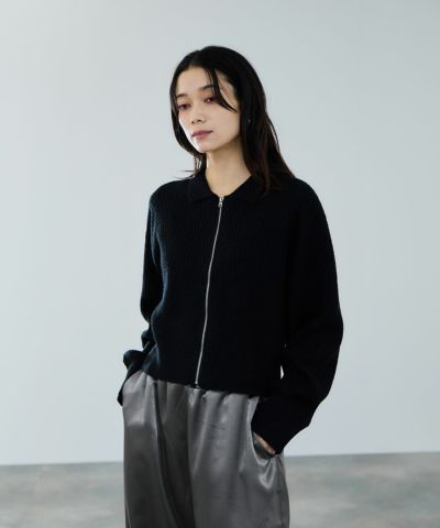 milli de l'air モヘヤタッチジップニット レディース