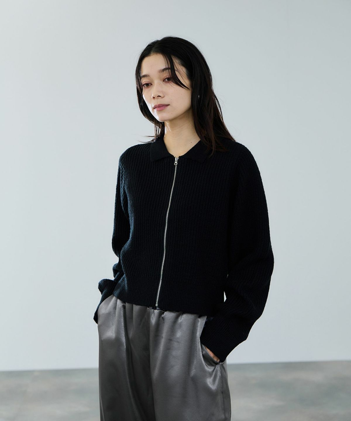 milli de l'air モヘヤタッチジップニット レディース