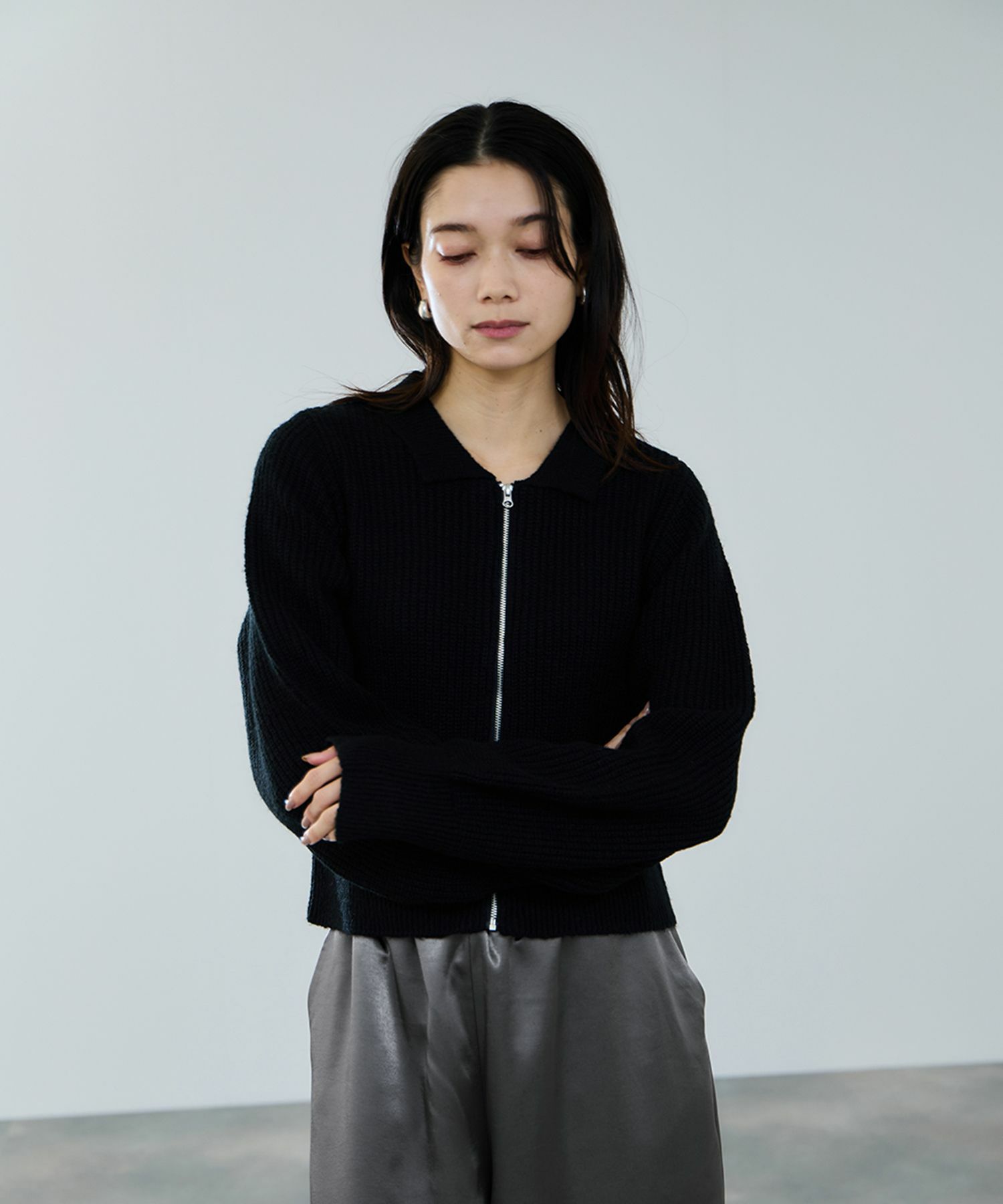 [さらに50%OFF]milli de l'air  モヘヤタッチジップニット レディース商品画像-4