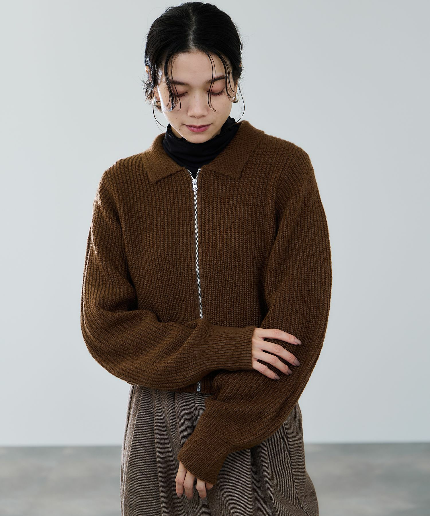 [さらに50%OFF]milli de l'air  モヘヤタッチジップニット レディース商品画像-11