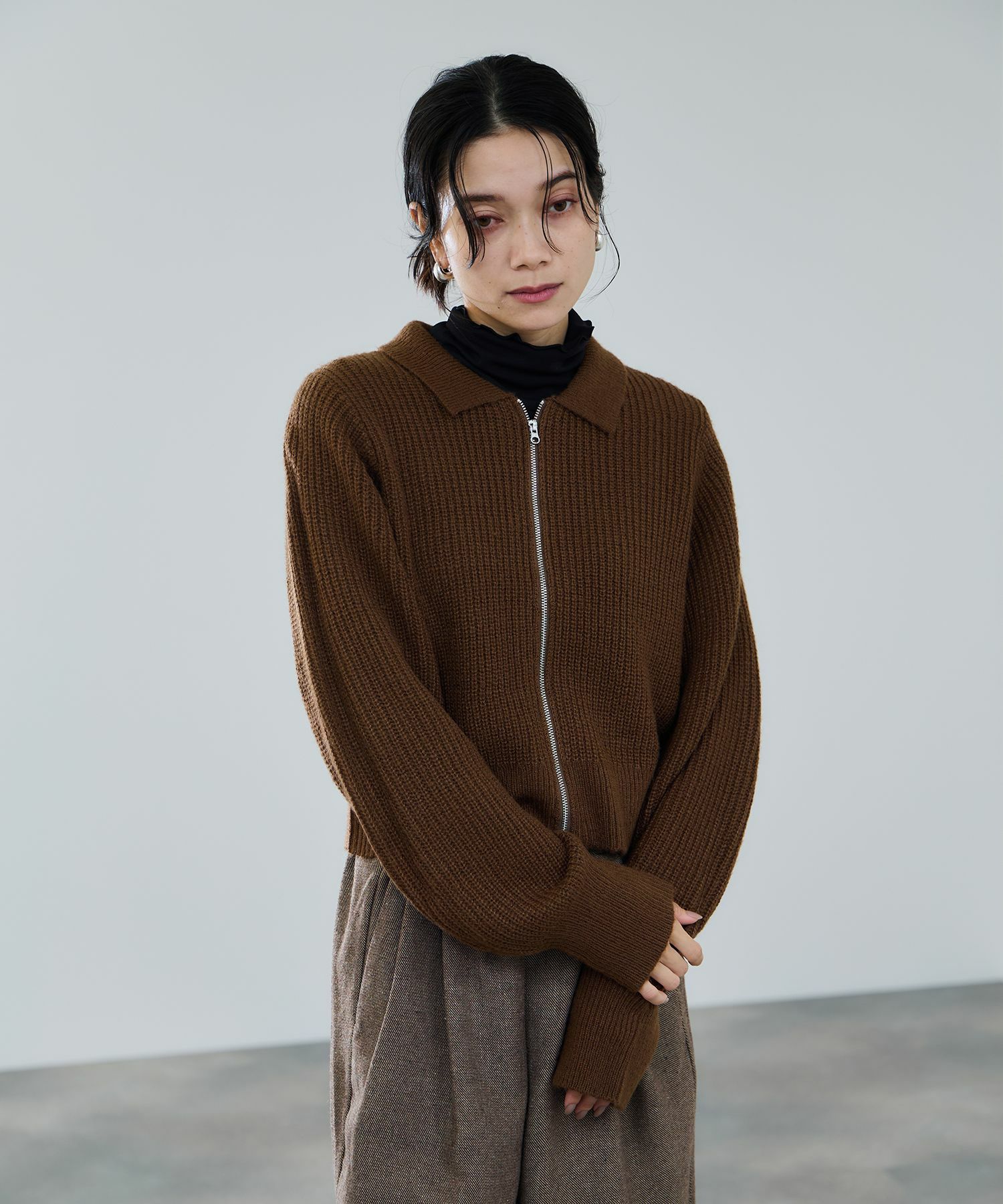 [さらに50%OFF]milli de l'air  モヘヤタッチジップニット レディース商品画像-12