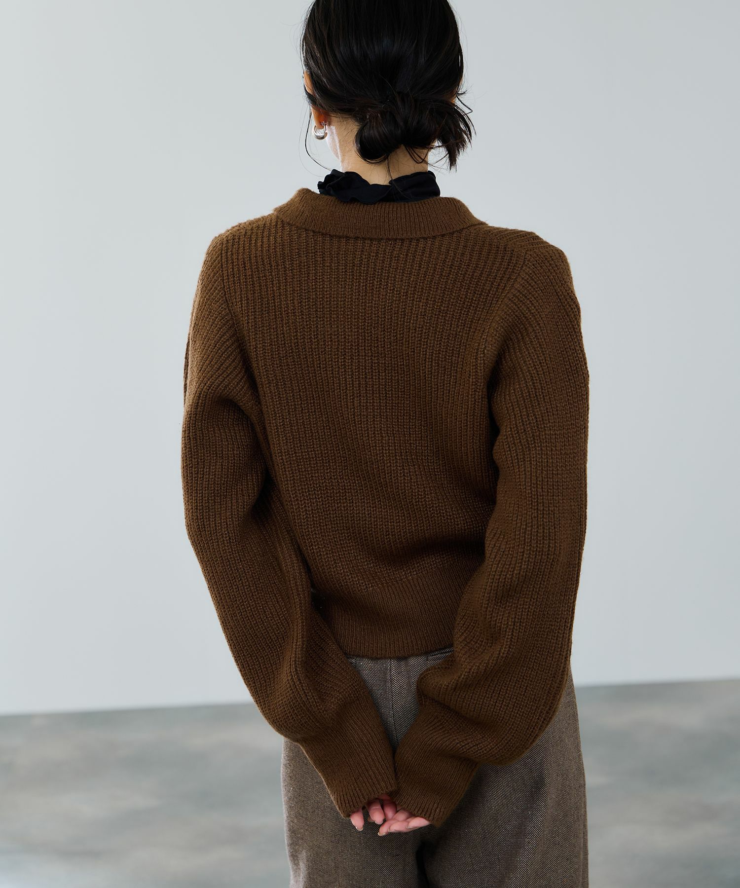 milli de l'air モヘヤタッチジップニット レディース