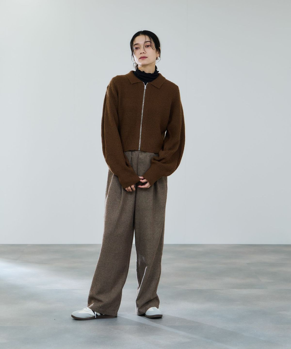 milli de l'air モヘヤタッチジップニット レディース