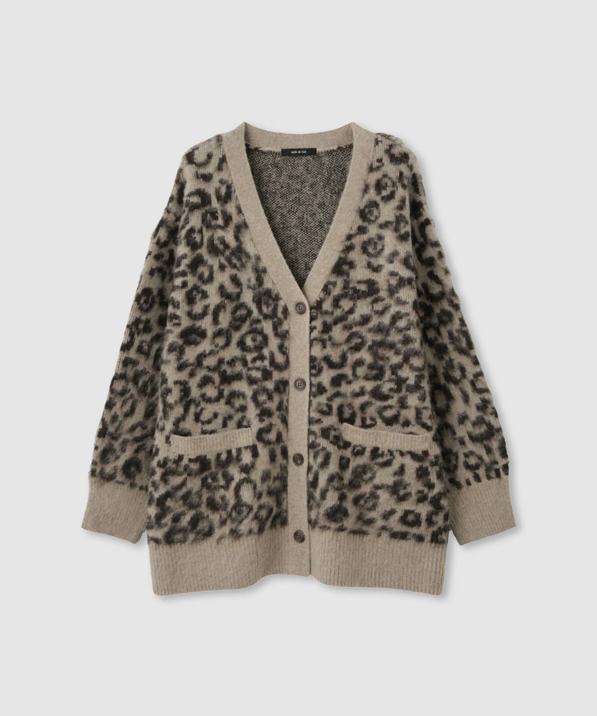 milli de l'air シャギーレオパードカーディガン レディース