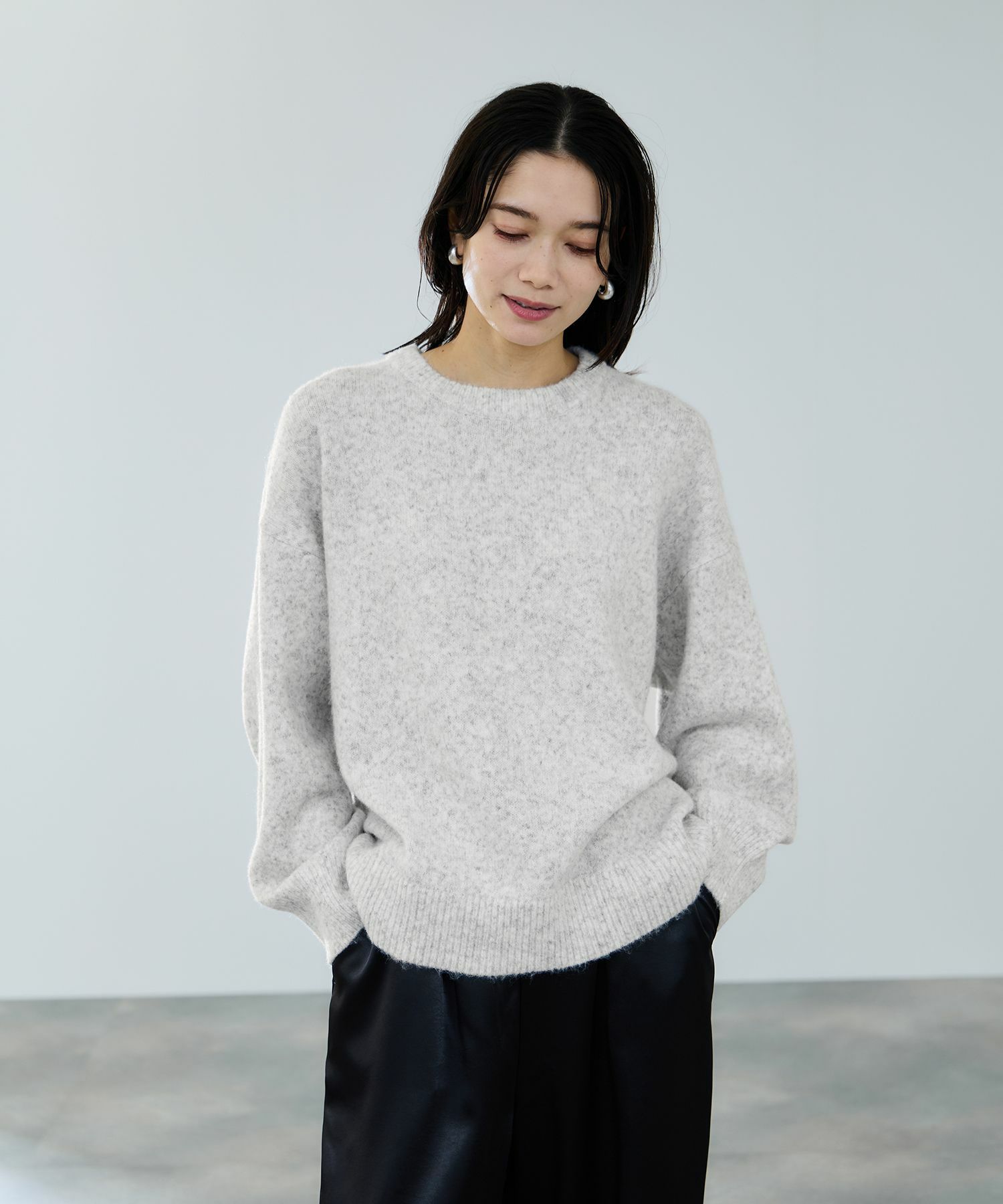 [さらに50%OFF]milli de l'air  オーバーサイズメランジスフレニット レディース商品画像-2