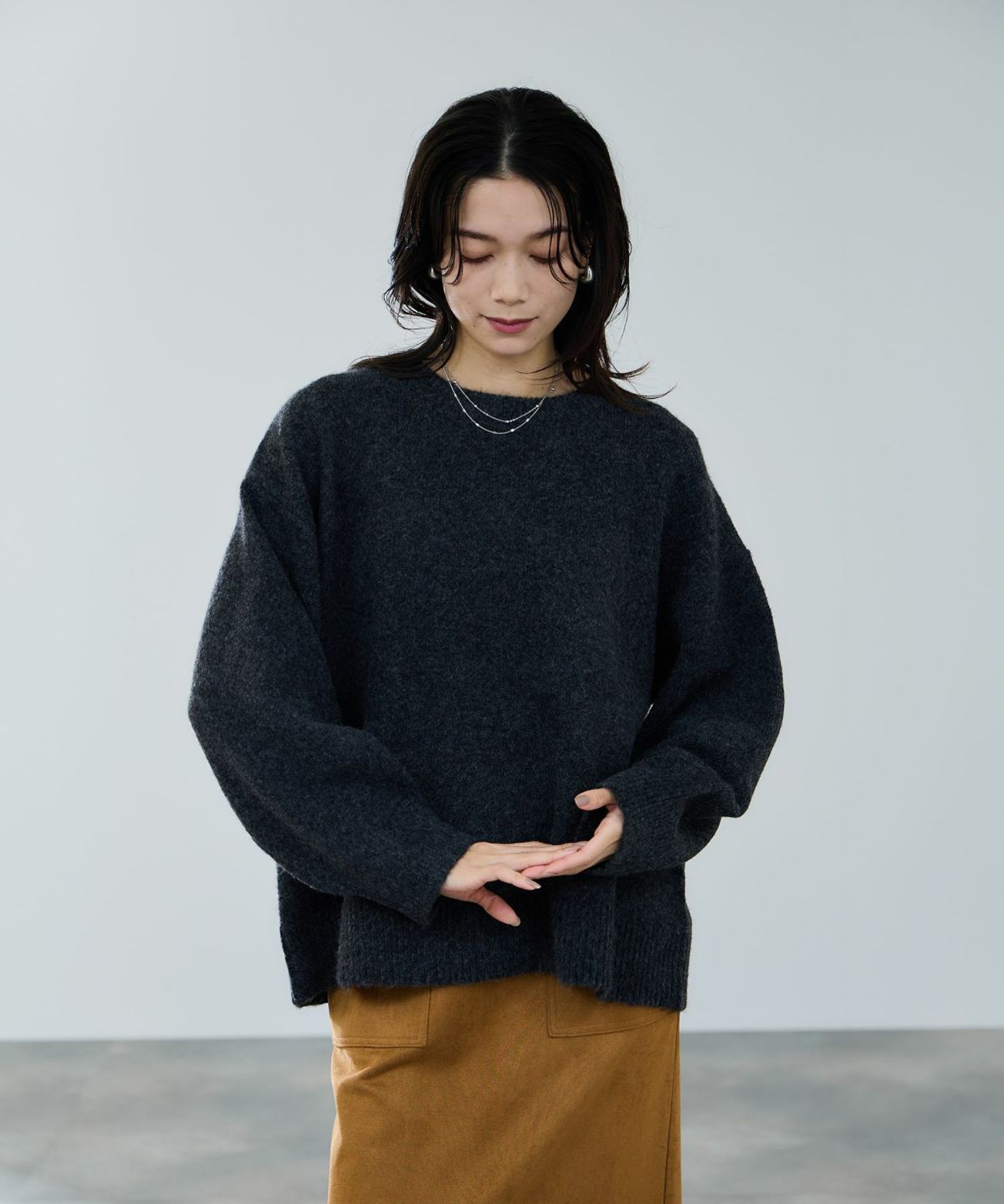 milli de l'air オーバーサイズメランジスフレニット レディース