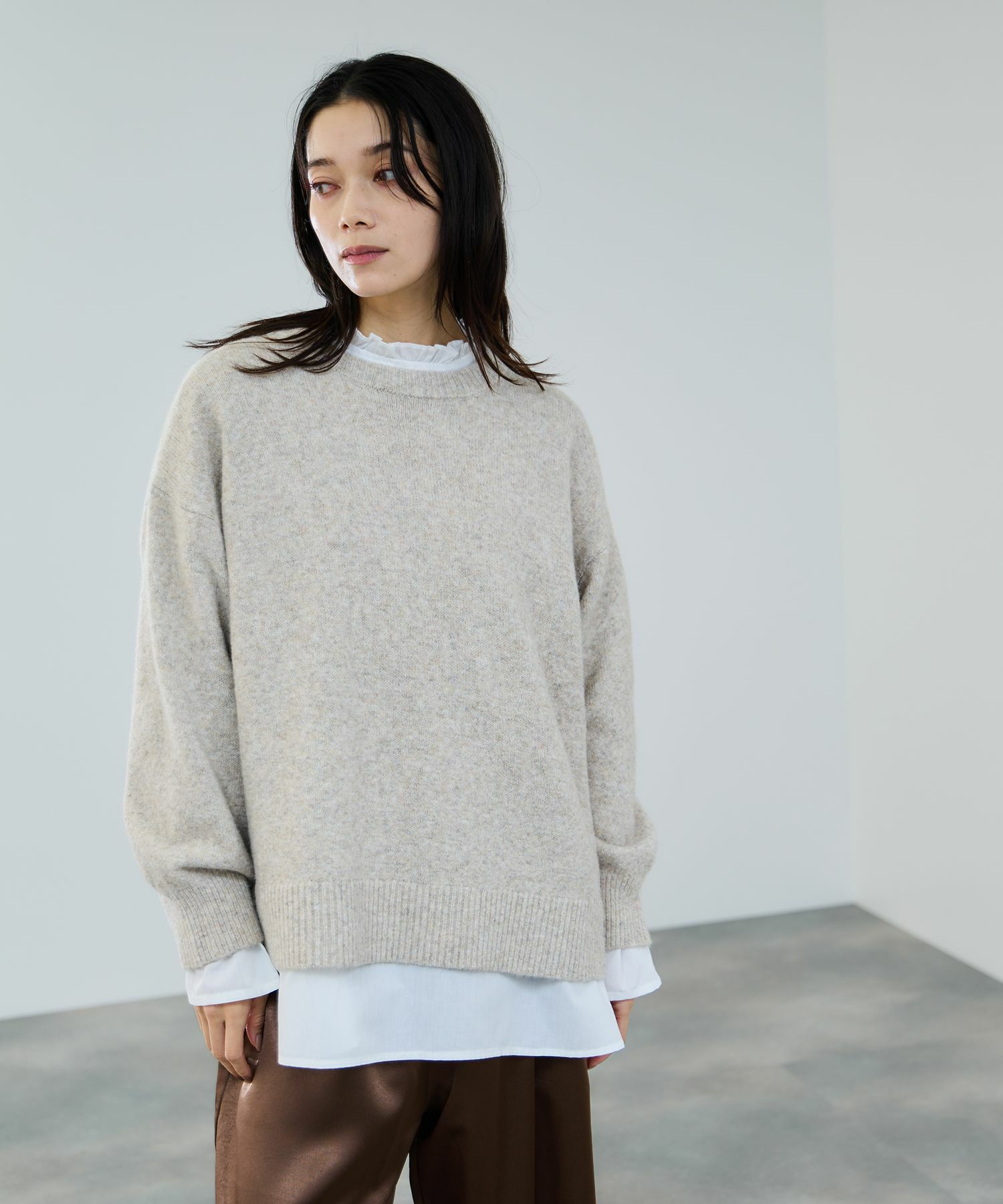 [さらに50%OFF]milli de l'air  オーバーサイズメランジスフレニット レディース商品画像-4