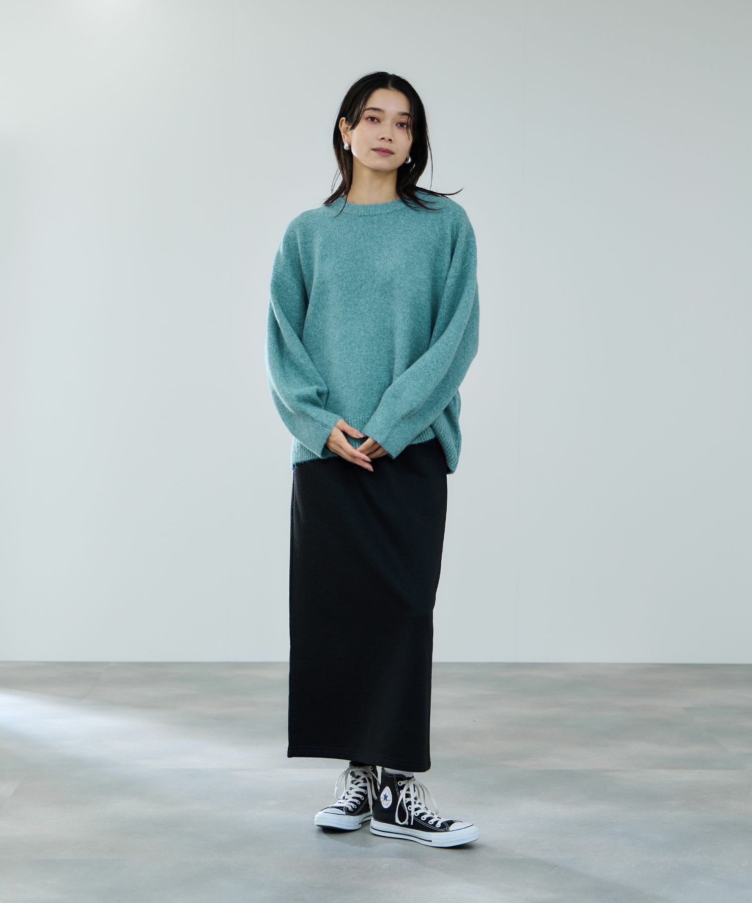 milli de l'air オーバーサイズメランジスフレニット レディース