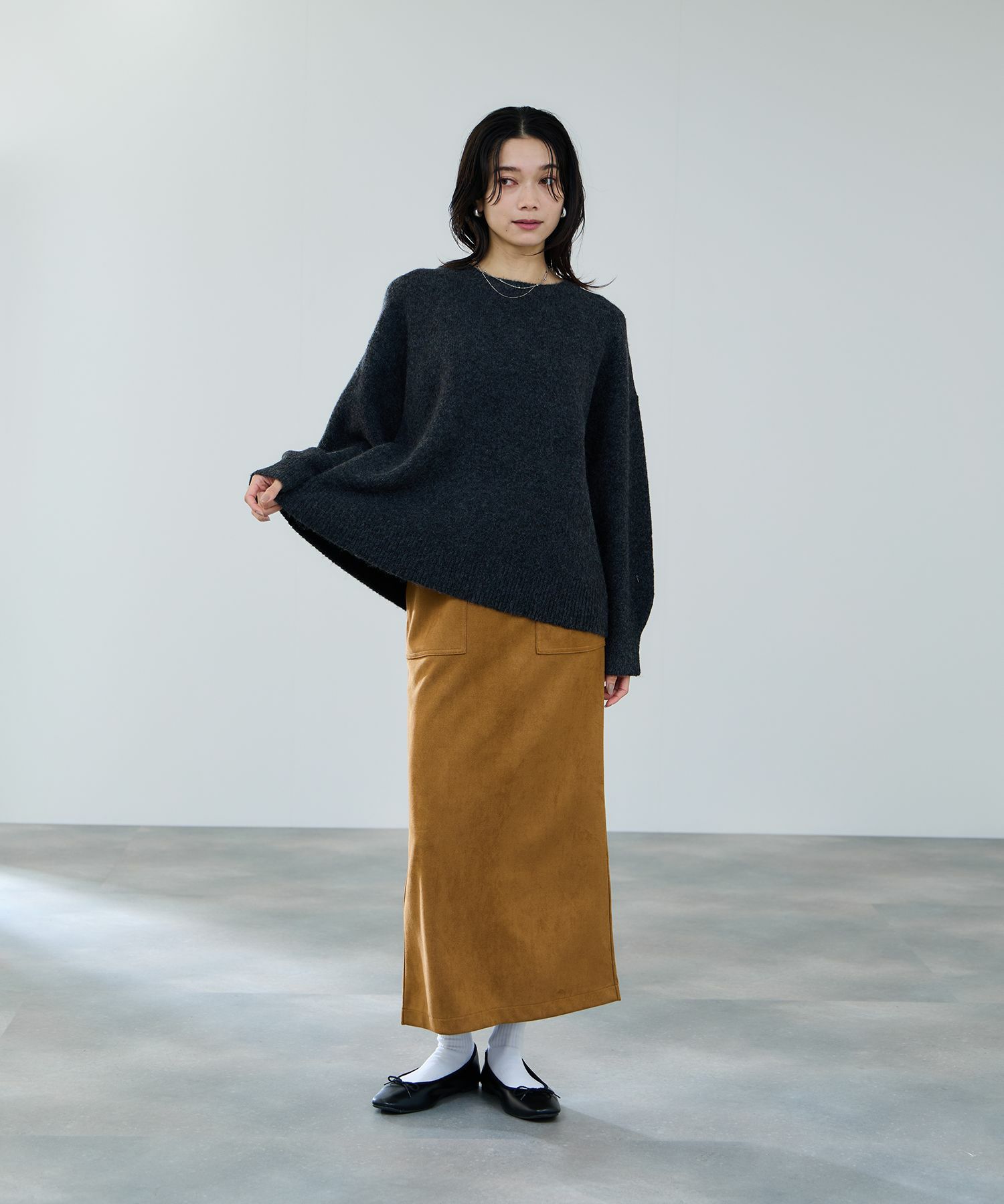 [さらに50%OFF]milli de l'air  オーバーサイズメランジスフレニット レディース商品画像-16