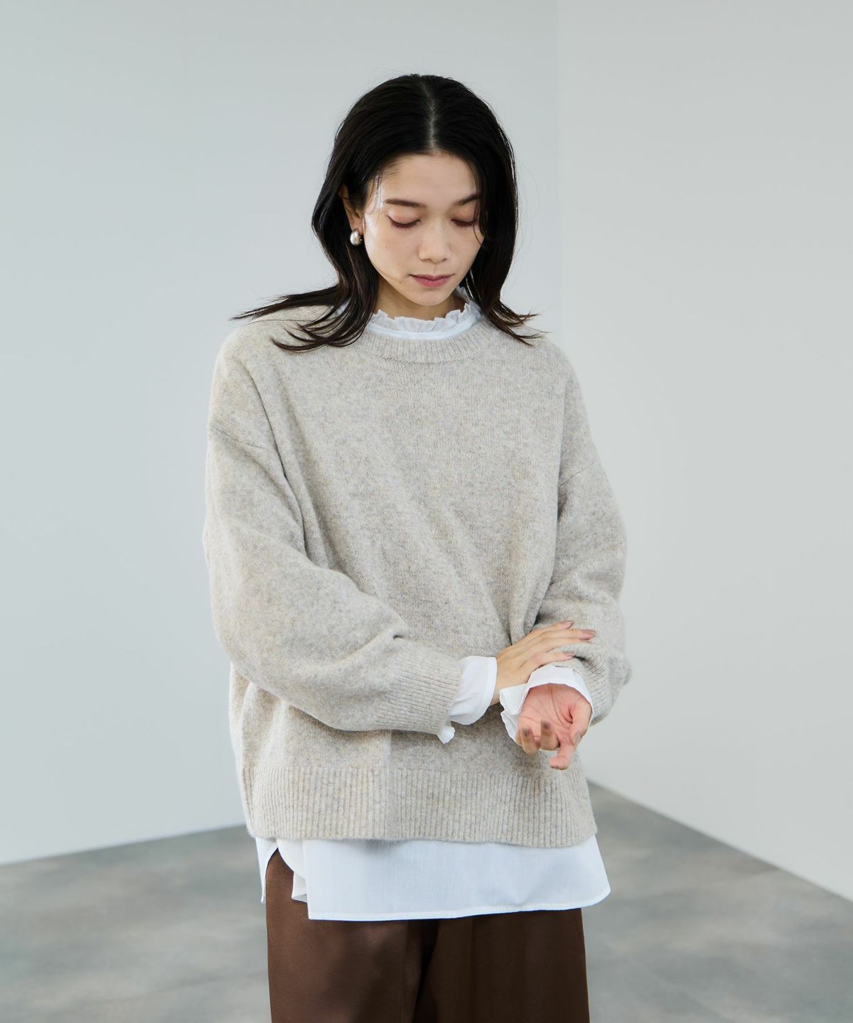 milli de l'air オーバーサイズメランジスフレニット レディース