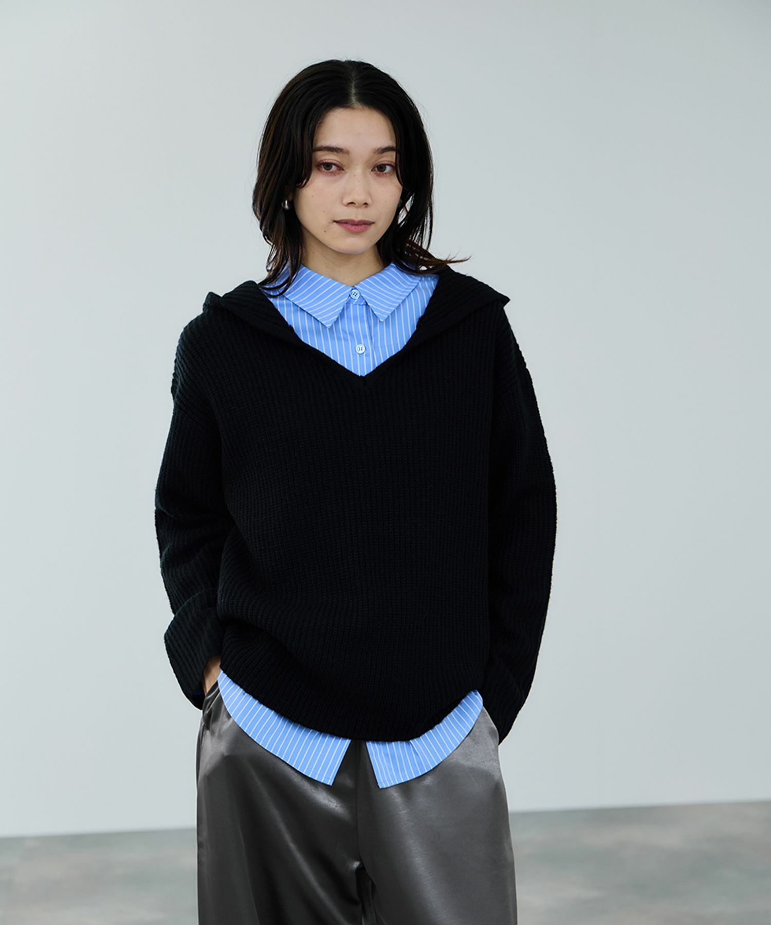 フルジップニットジャージ (Milkey Blue) ずとまよ Full Zip Knit