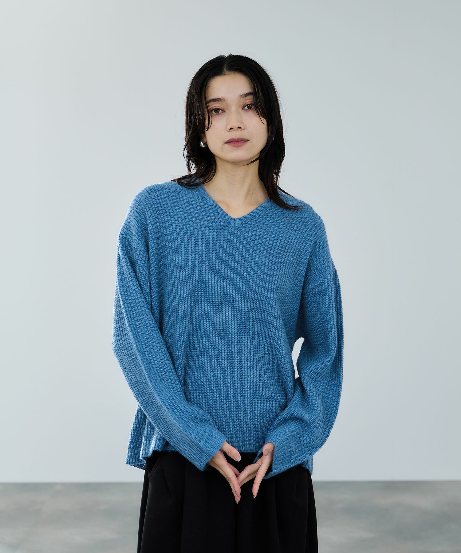 milli de l'air  モヘヤタッチ片畦フーディニット レディース商品画像-9