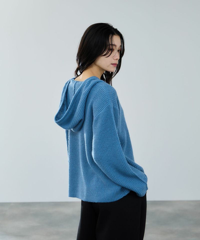 [値下げ]milli de l'air  モヘヤタッチ片畦フーディニット レディース商品画像-10