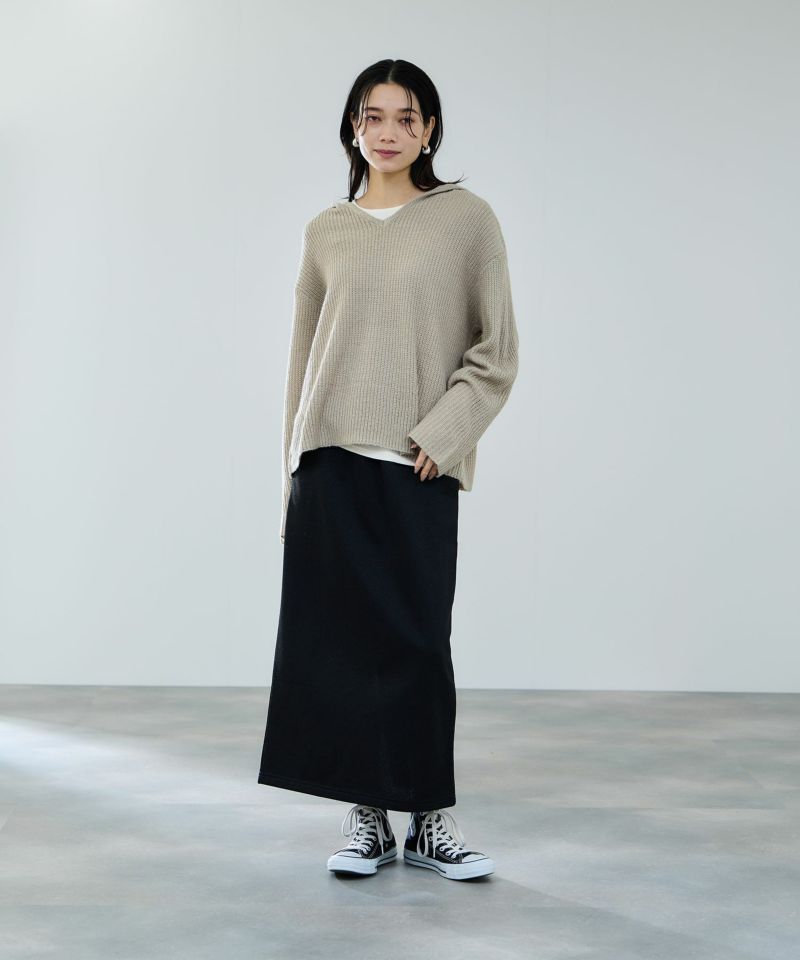 milli de l'air  モヘヤタッチ片畦フーディニット レディース商品画像-17