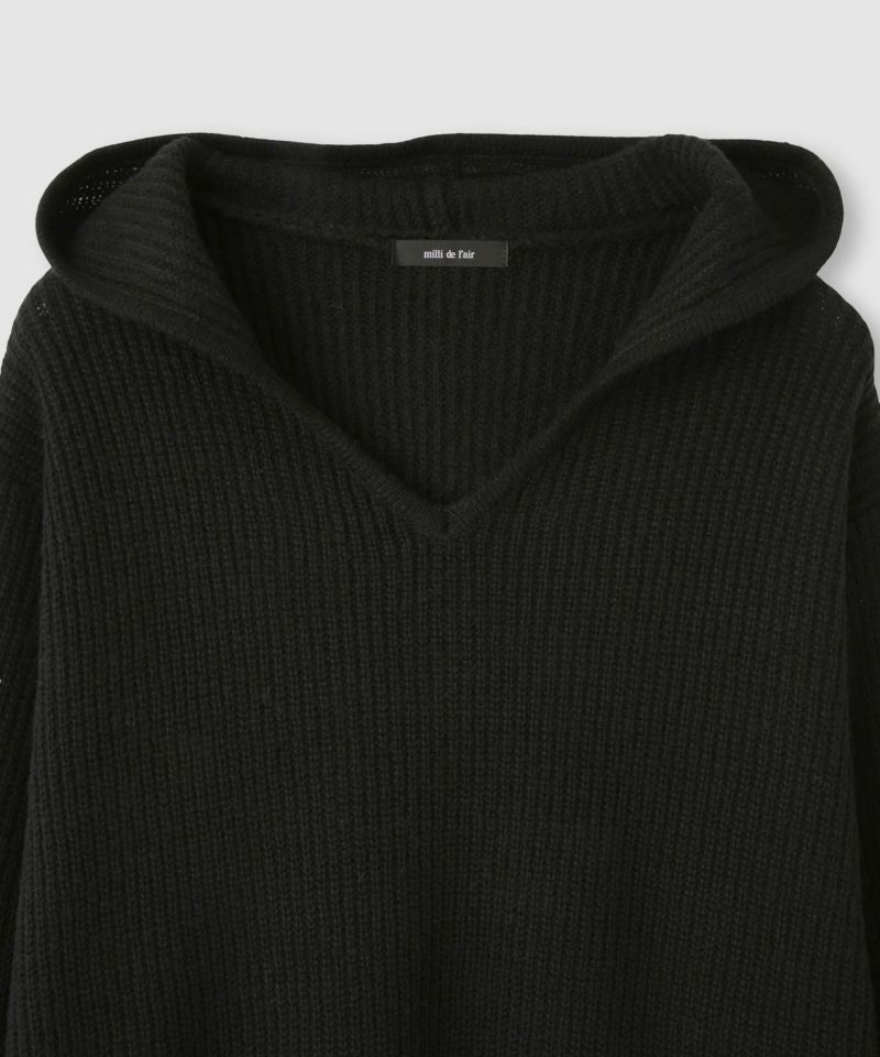 milli de l'air  モヘヤタッチ片畦フーディニット レディース商品画像-27