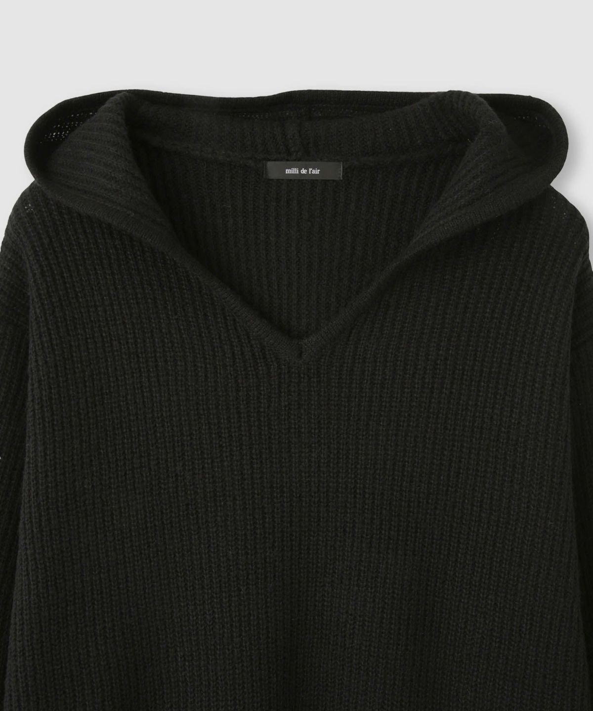 milli de l'air モヘヤタッチ片畦フーディニット レディース