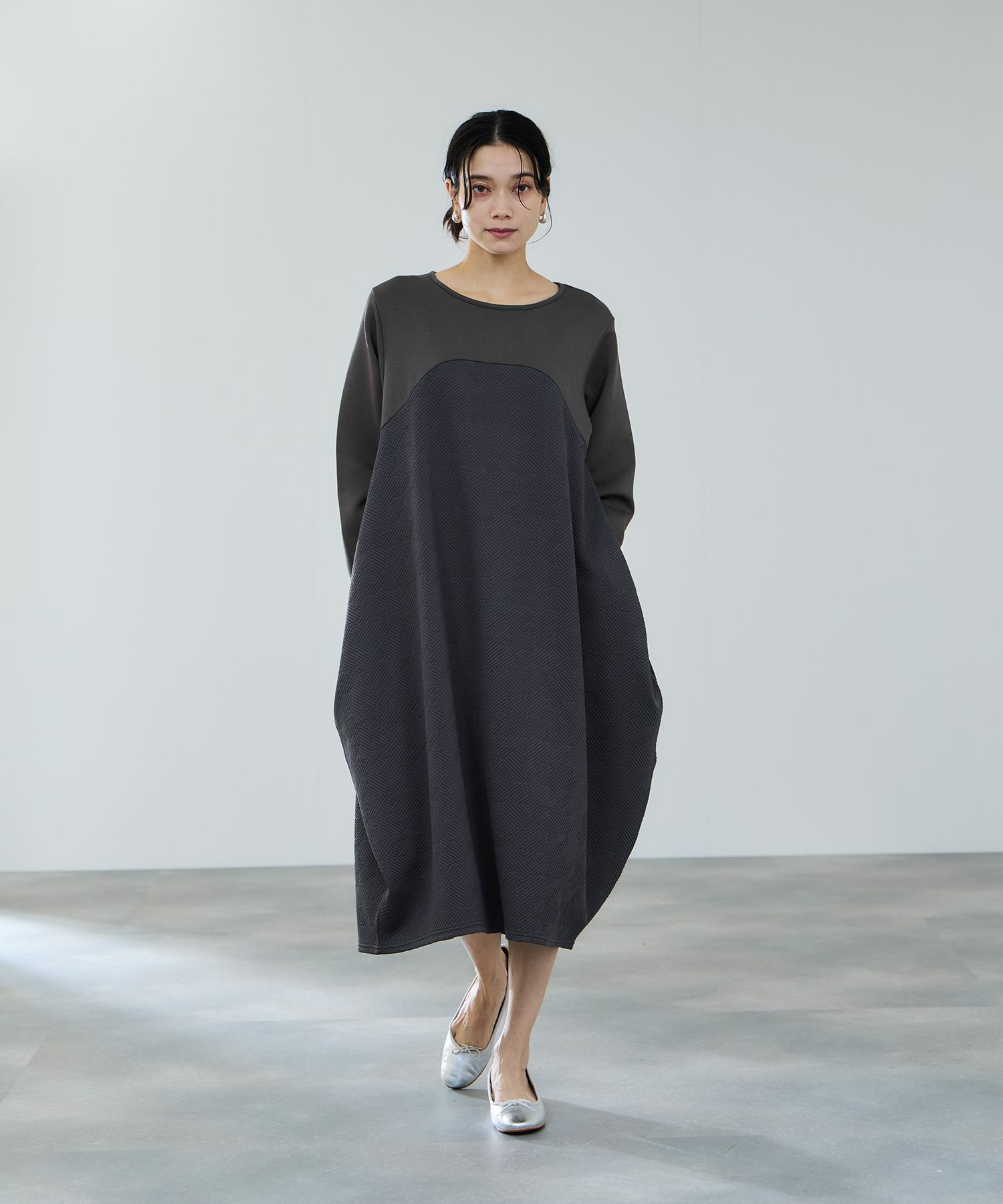 milli de l'air ジャガードコクーンワンピース レディース