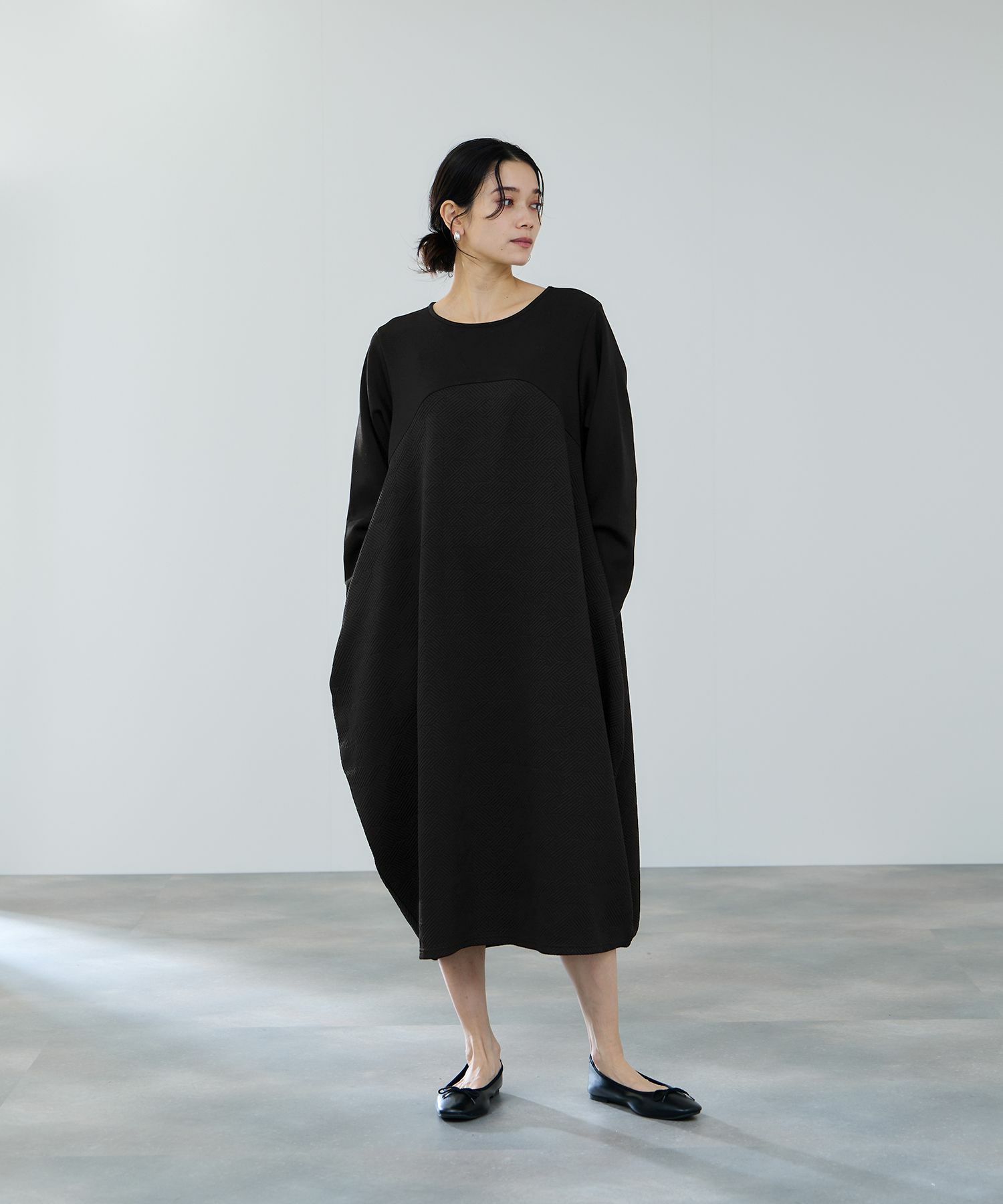 milli de l'air ジャガードコクーンワンピース レディース