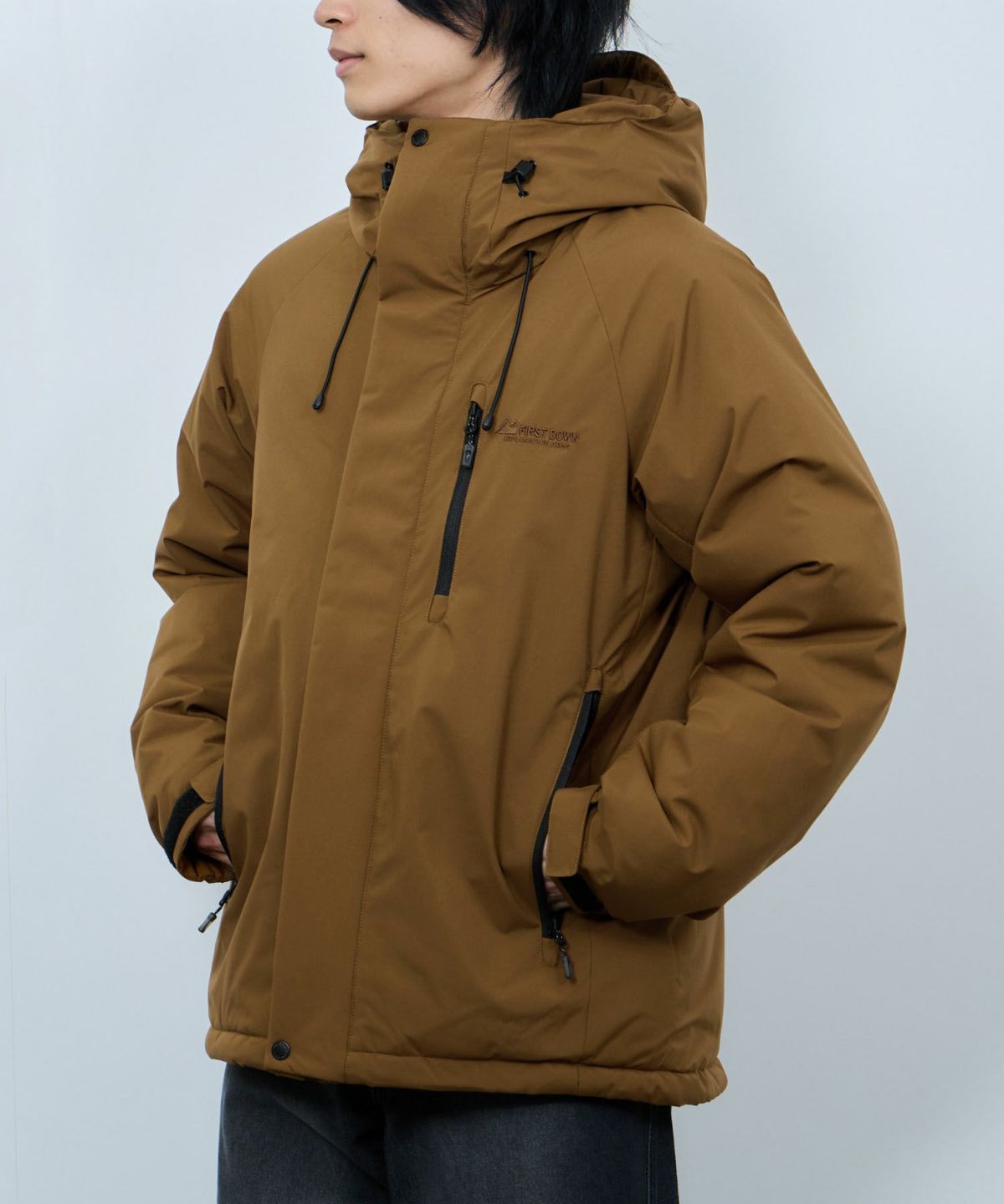 FIRST DOWN オールウェザーリップ 裏アルミ中綿パーカー メンズ