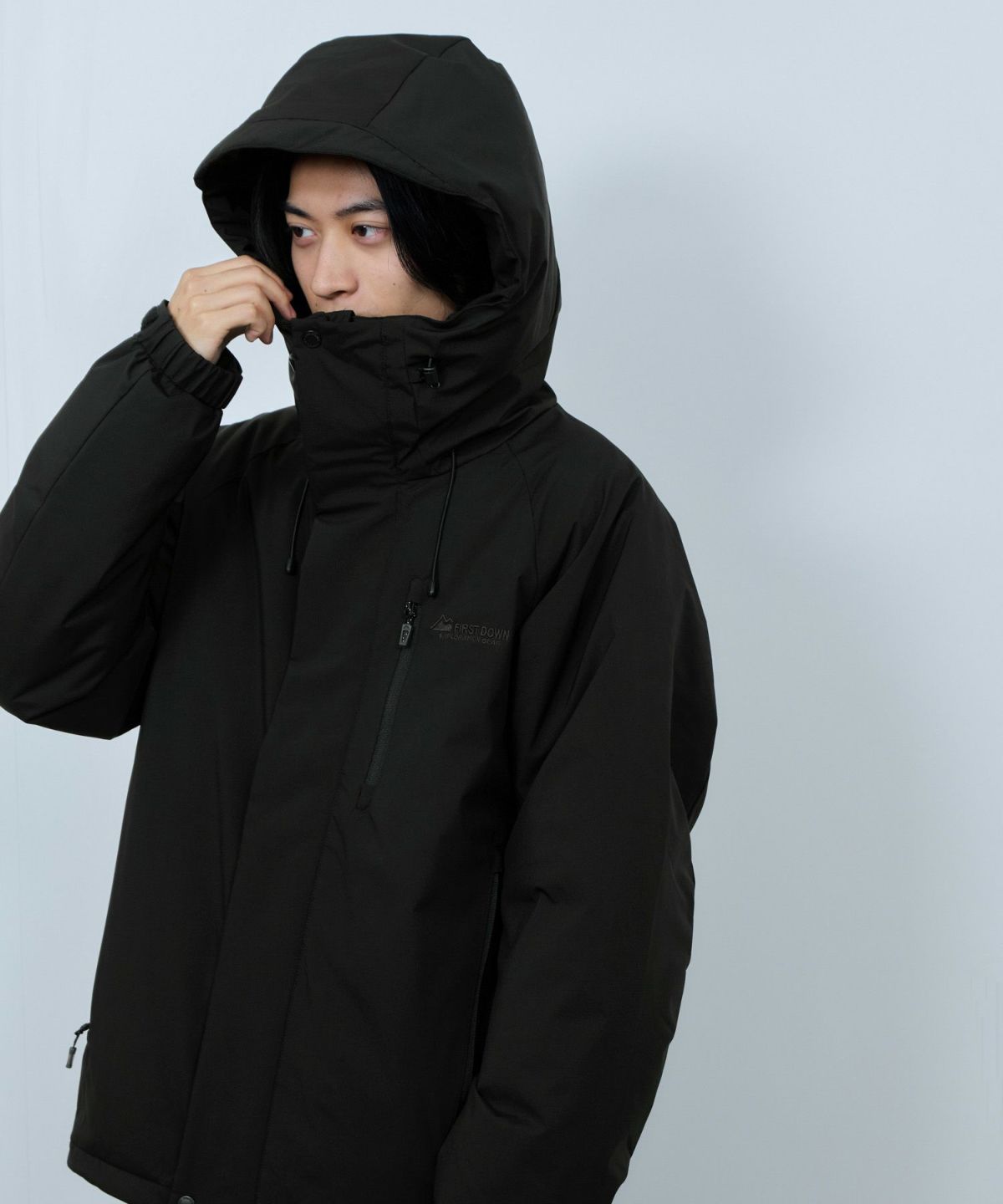 FIRST DOWN オールウェザーリップ 裏アルミ中綿パーカー メンズ