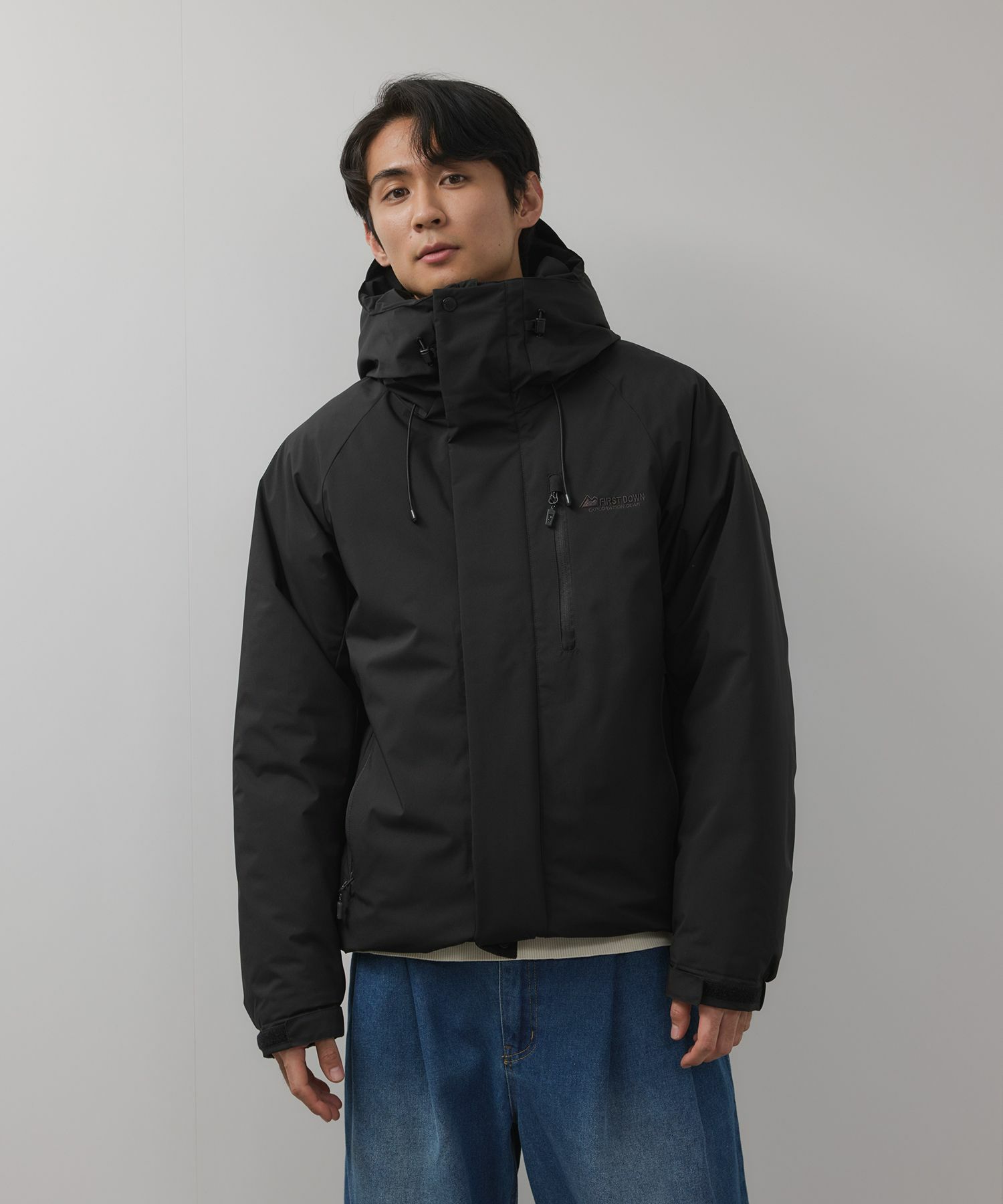 FIRST DOWN オールウェザーリップ 裏アルミ中綿パーカー メンズ