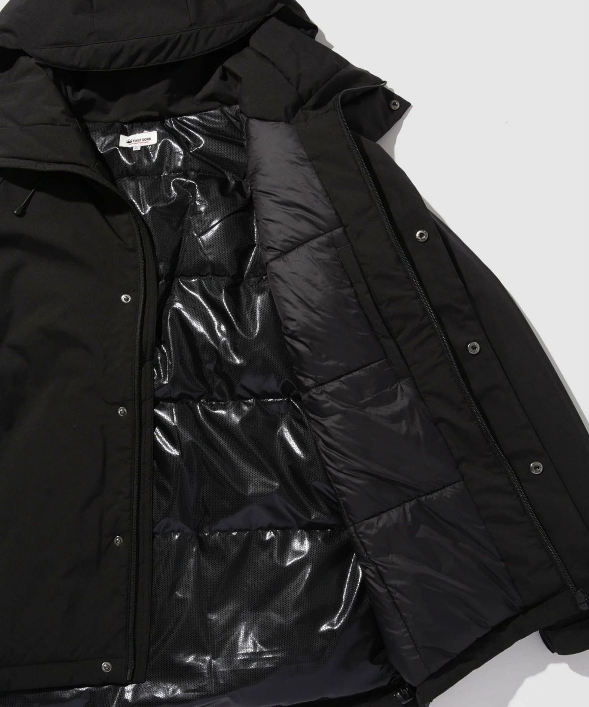 FIRST DOWN オールウェザーリップ 裏アルミ中綿パーカー メンズ