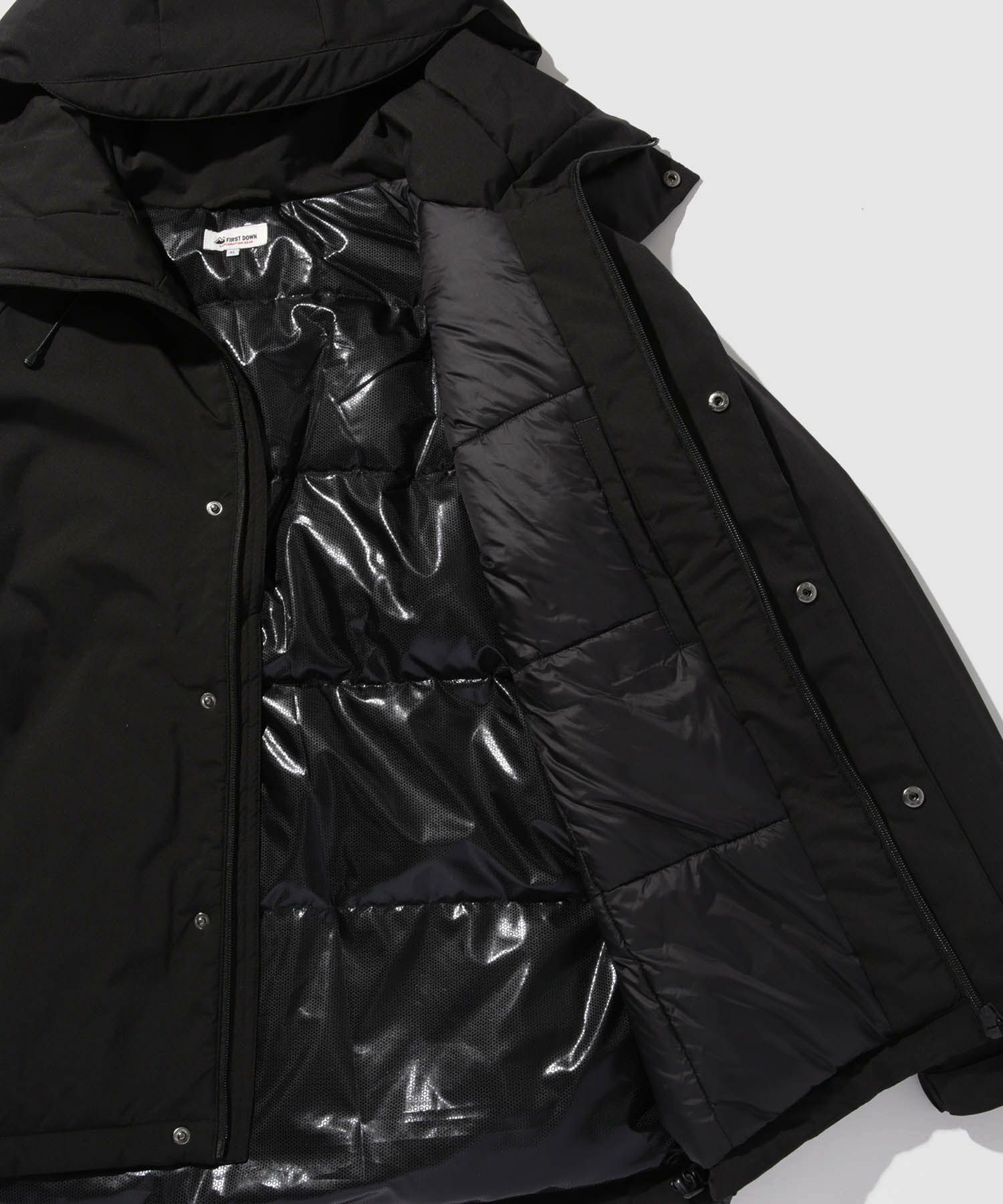 FIRST DOWN オールウェザーリップ 裏アルミ中綿パーカー メンズ