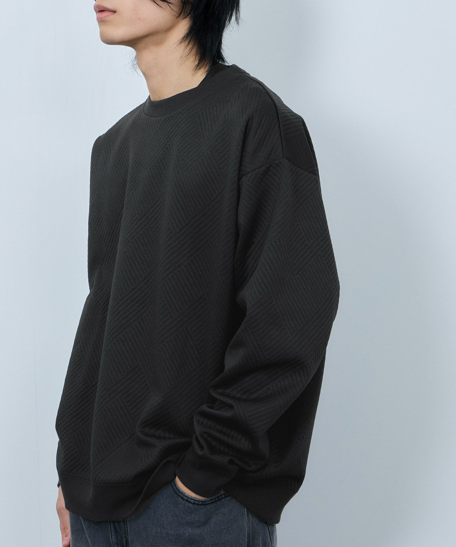 URBAN COLLECTION ふくれジャガード クルーネックスウェット メンズ