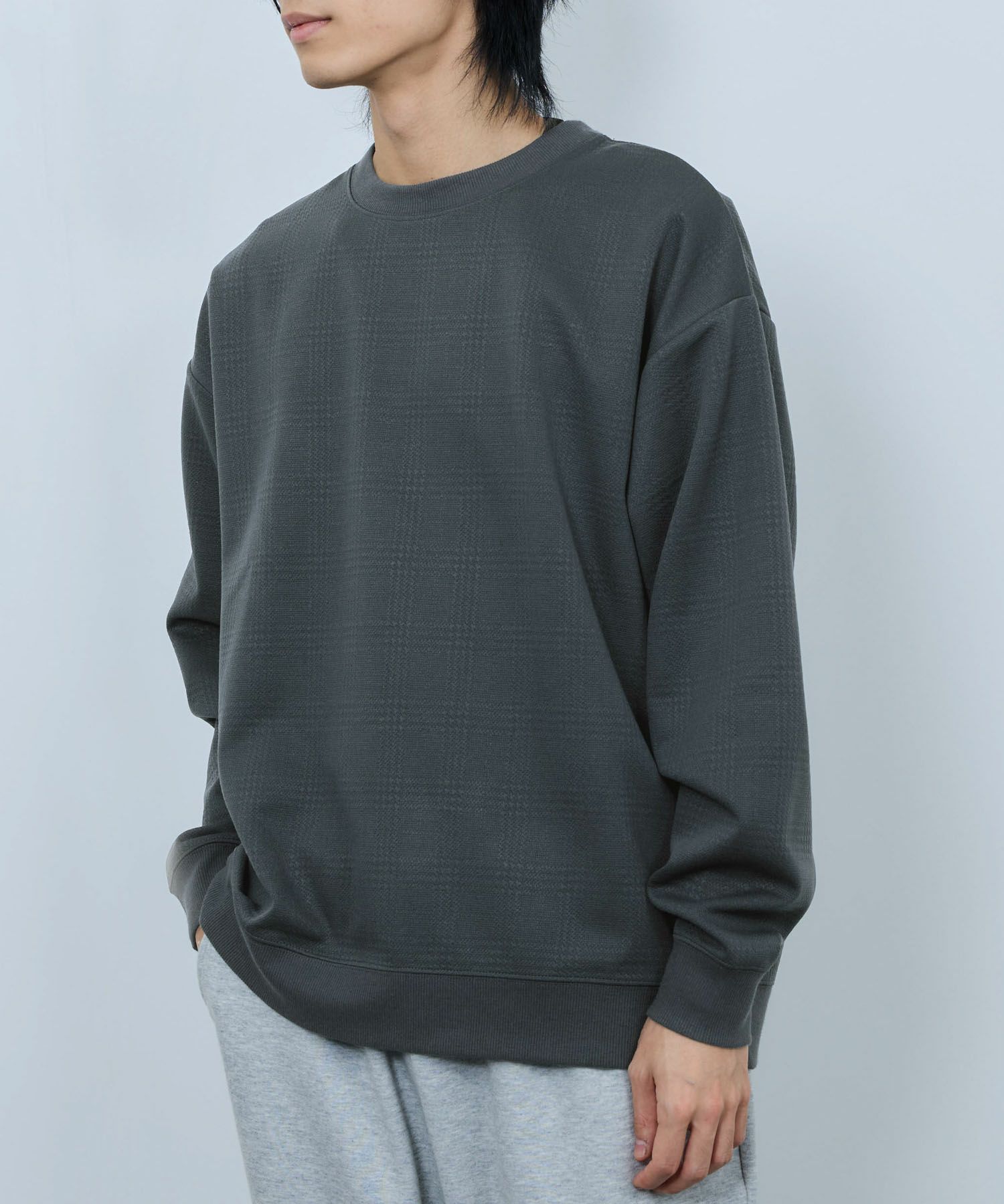 URBAN COLLECTION ふくれジャガード クルーネックスウェット メンズ
