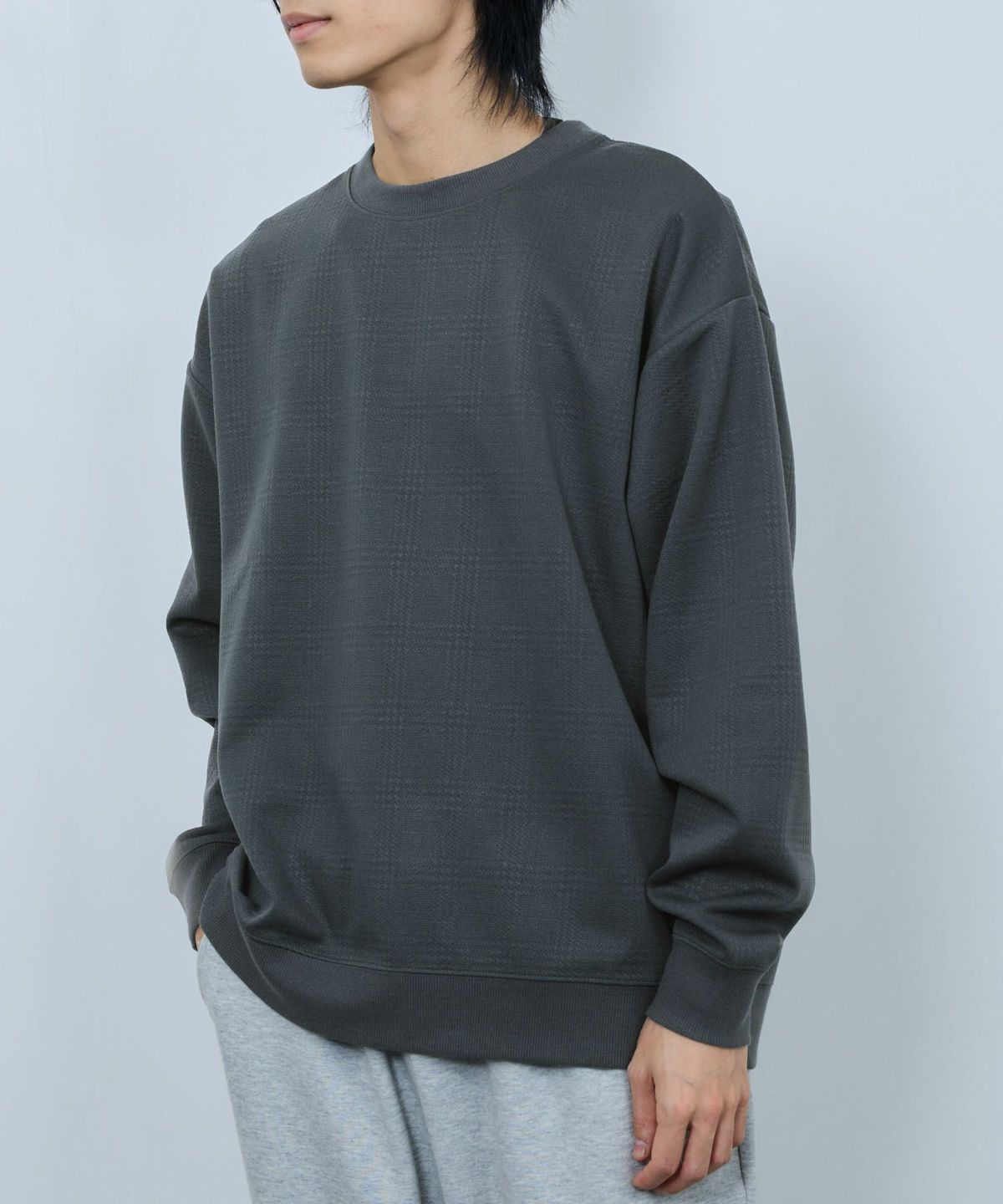 URBAN COLLECTION ふくれジャガード クルーネックスウェット メンズ