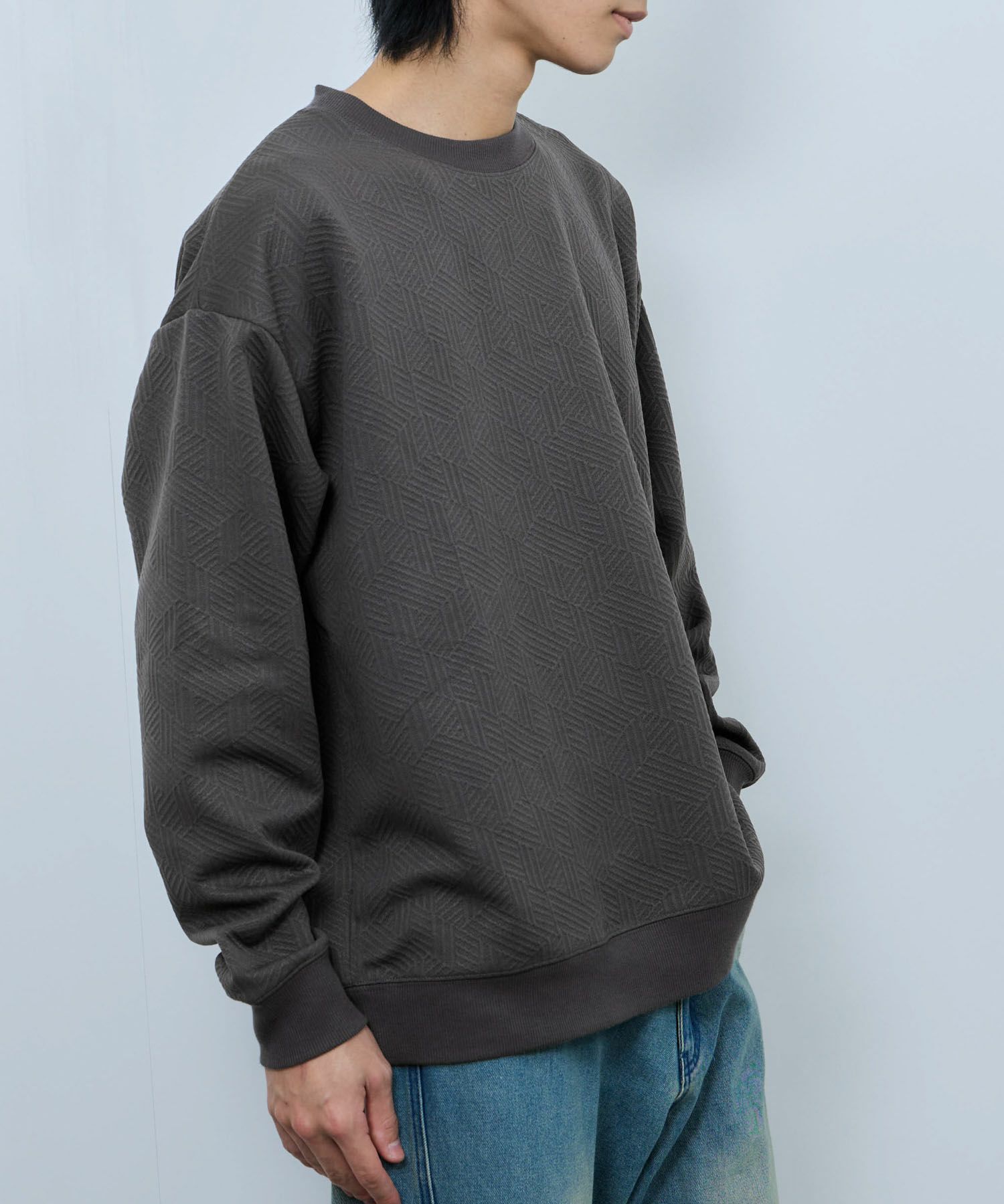 URBAN COLLECTION  ふくれジャガード クルーネックスウェット メンズ商品画像-5