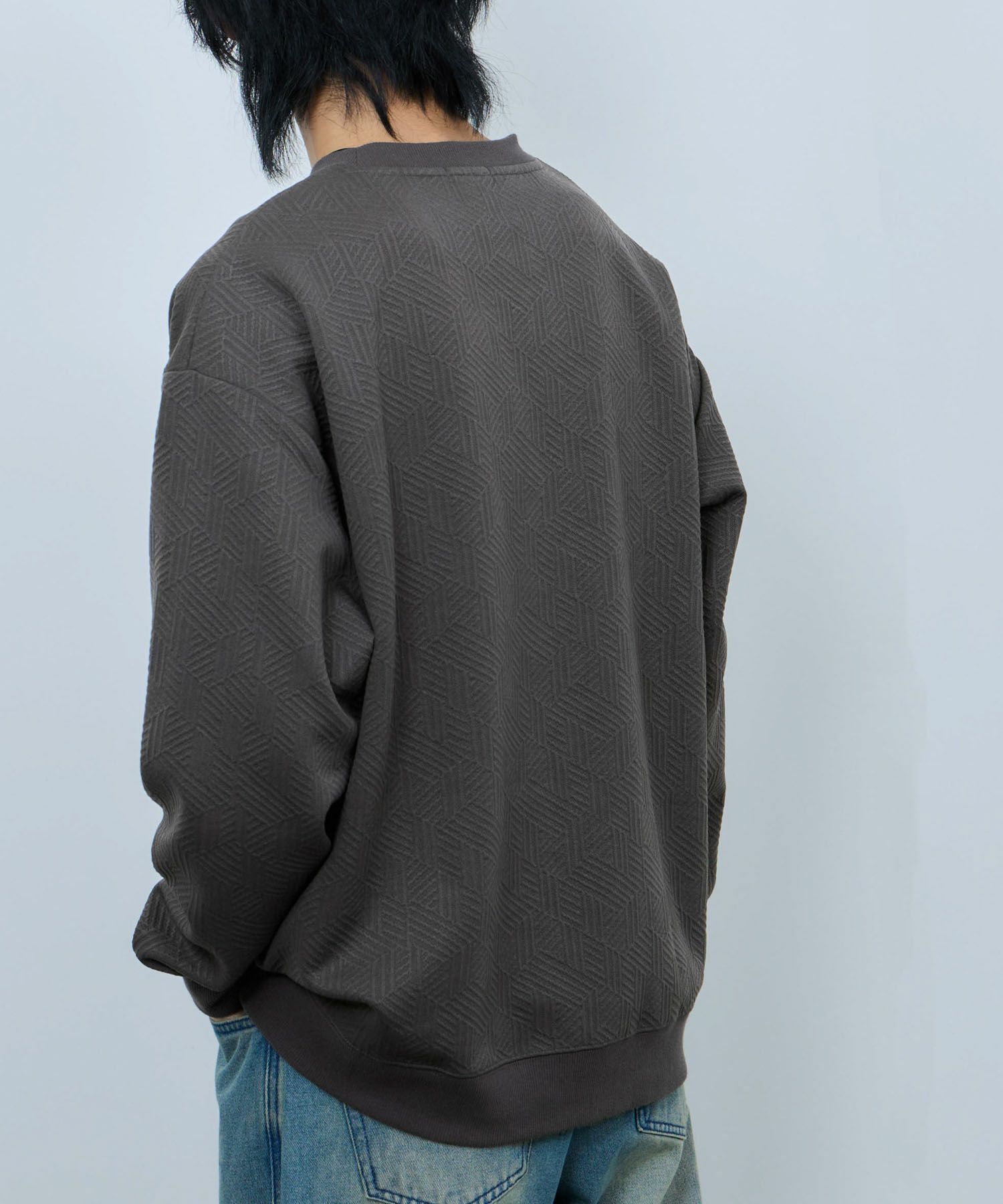 URBAN COLLECTION ふくれジャガード クルーネックスウェット メンズ