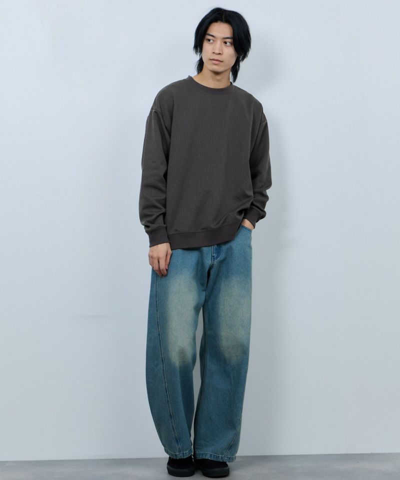 URBAN COLLECTION  ふくれジャガード クルーネックスウェット メンズ商品画像-7