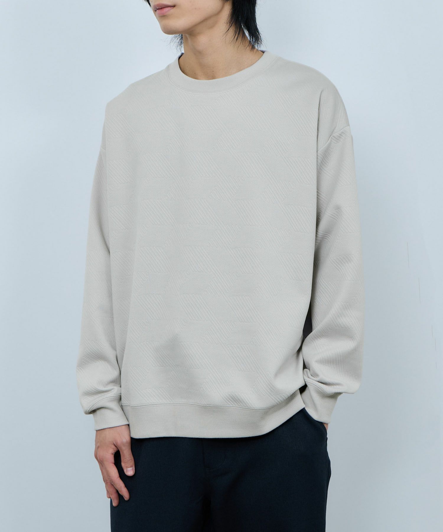 URBAN COLLECTION ふくれジャガード クルーネックスウェット メンズ