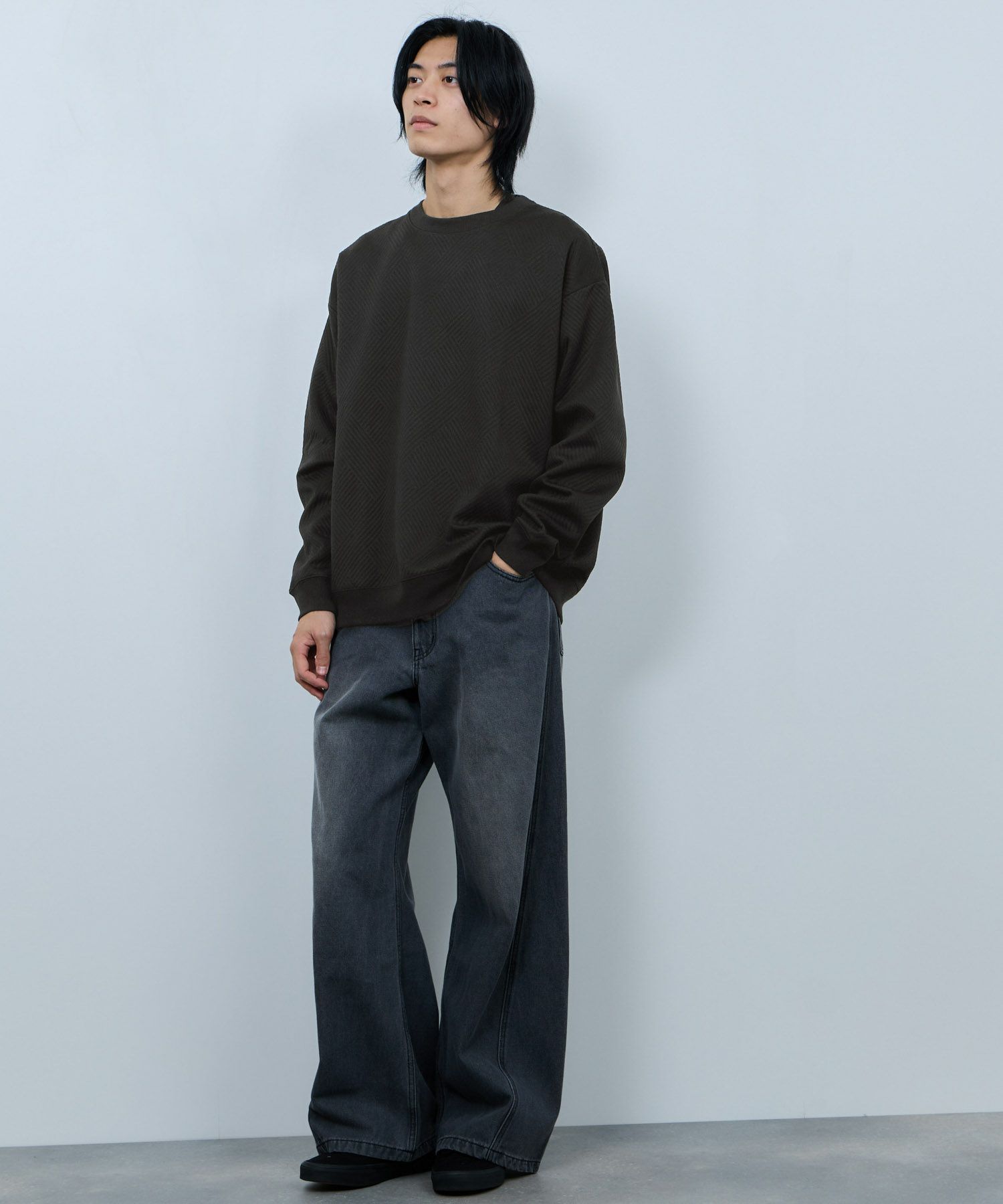 URBAN COLLECTION  ふくれジャガード クルーネックスウェット メンズ商品画像-14