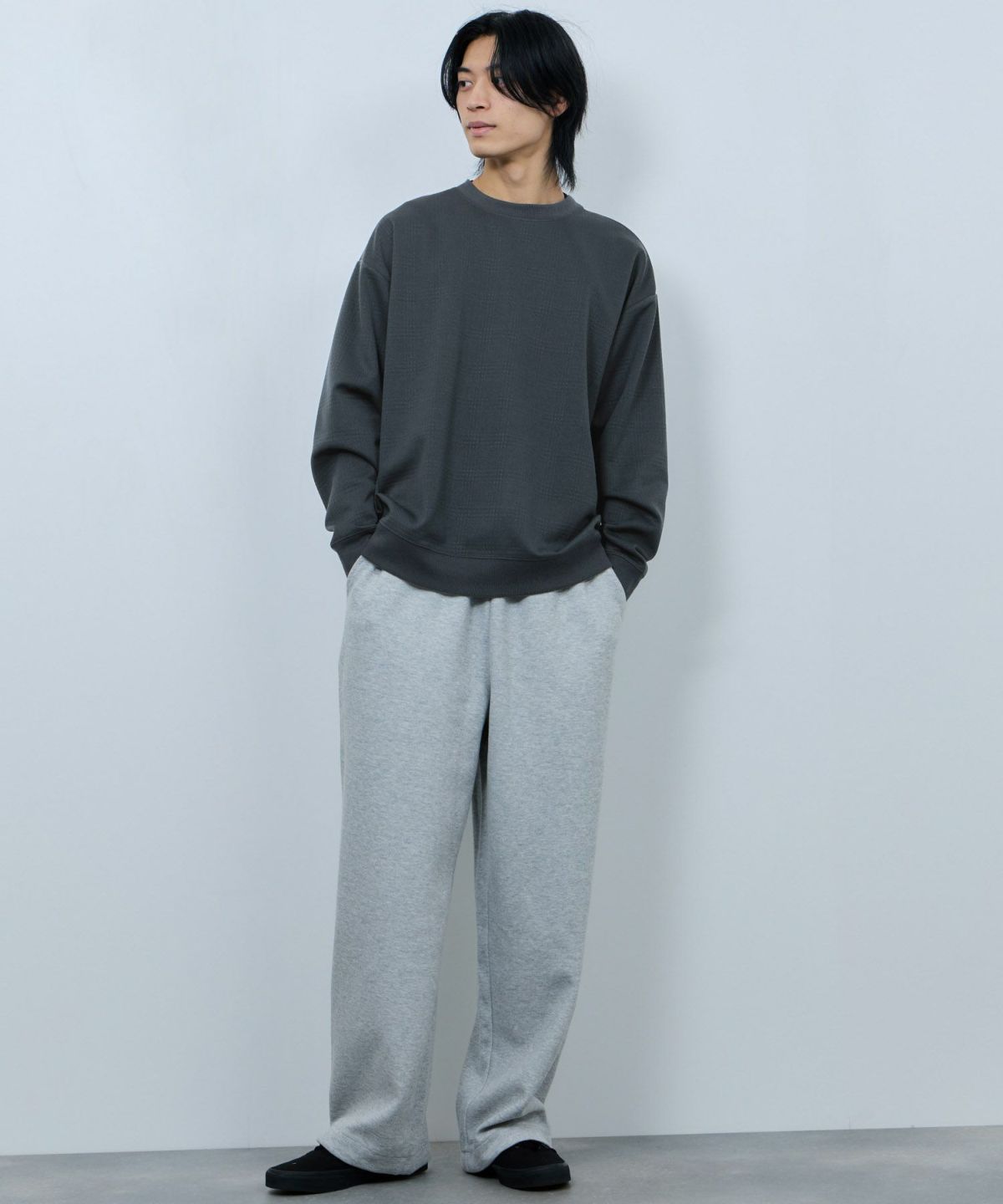 URBAN COLLECTION ふくれジャガード クルーネックスウェット メンズ