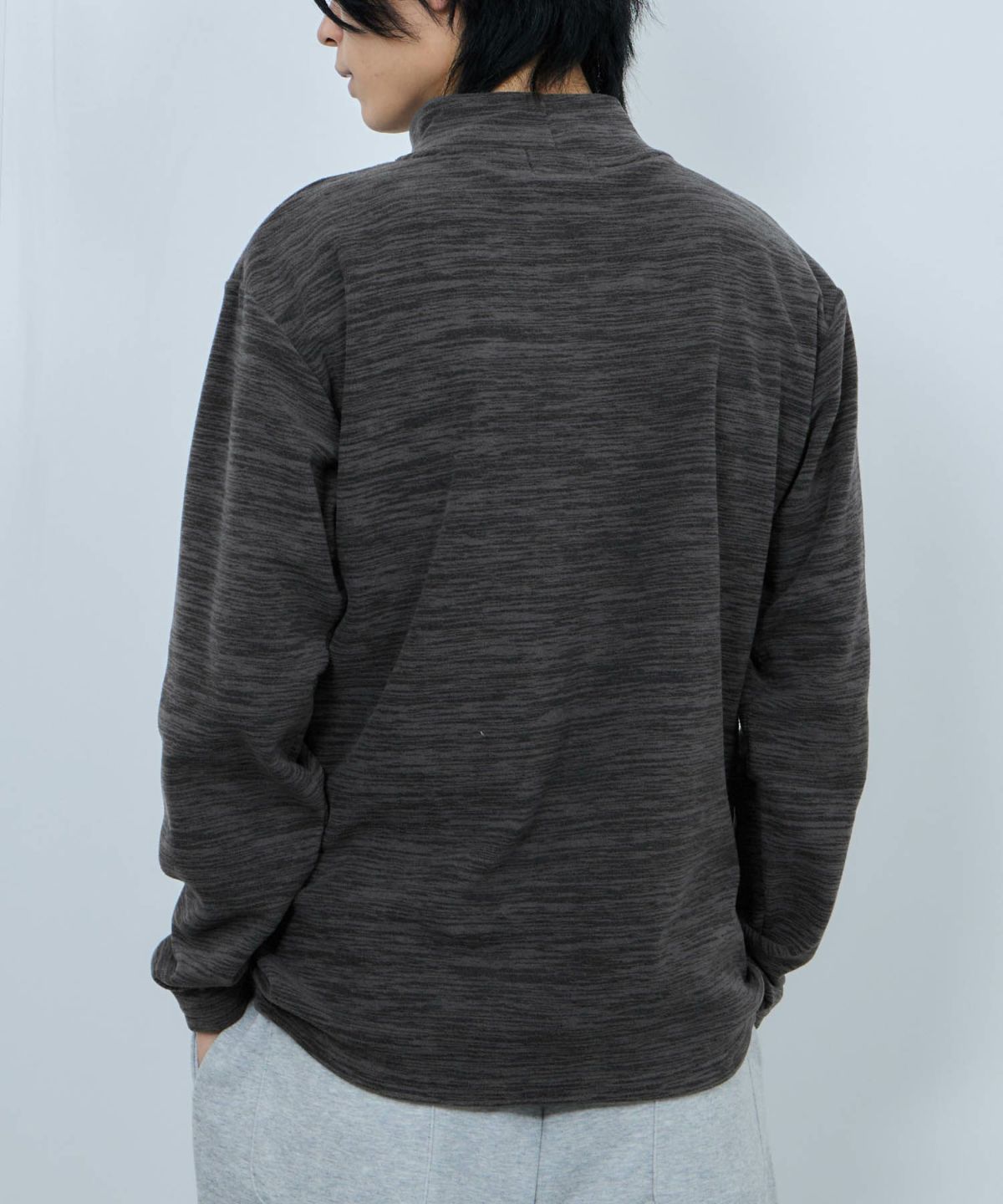 FIRST DOWN カチオンフリース モックネック長袖Tシャツ メンズ