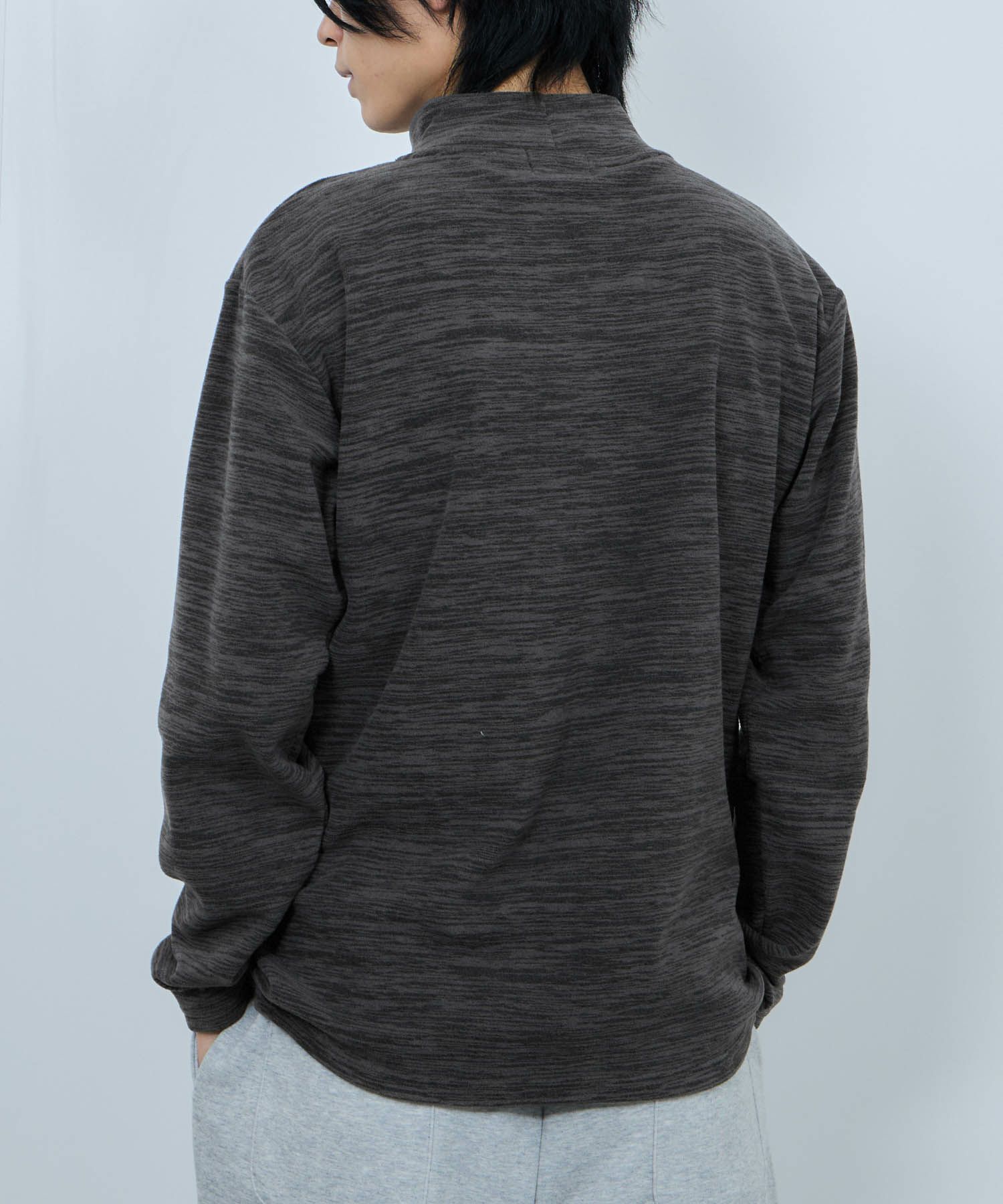 FIRST DOWN カチオンフリース モックネック長袖Tシャツ メンズ