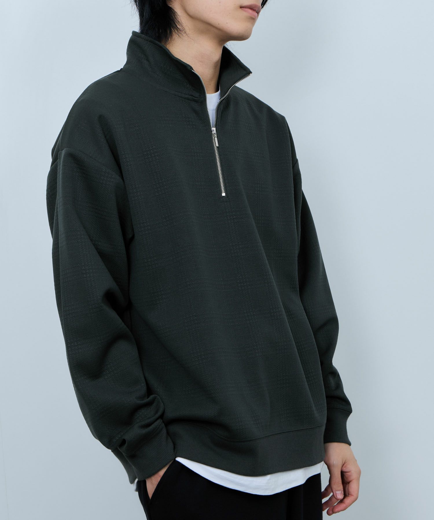 [値下げ]URBAN COLLECTION  ふくれジャガード ハーフジップスウェット メンズ商品サムネイル-4